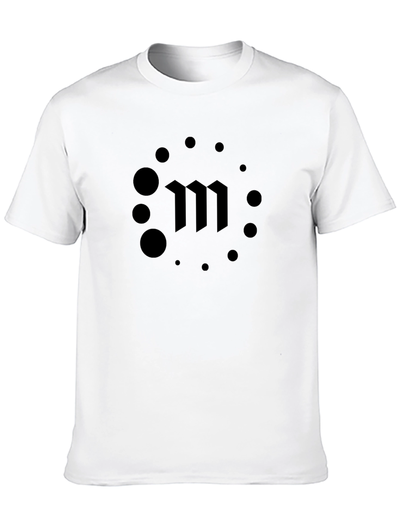 Black Men's Black T-Shirt with Modern 'M' Logo view 10