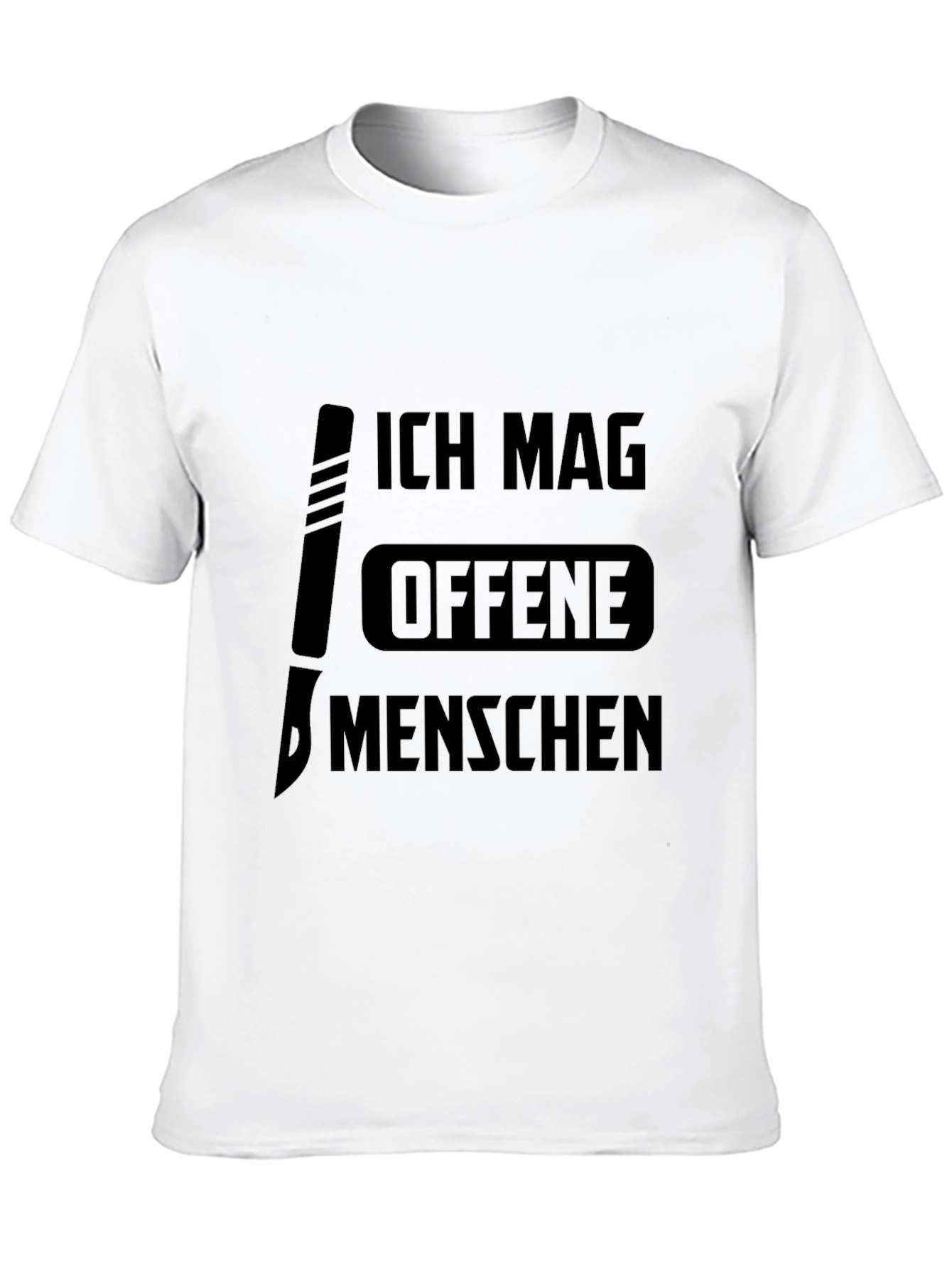 Black Funny German Saying T-Shirt - I Like Open People - Black view 10