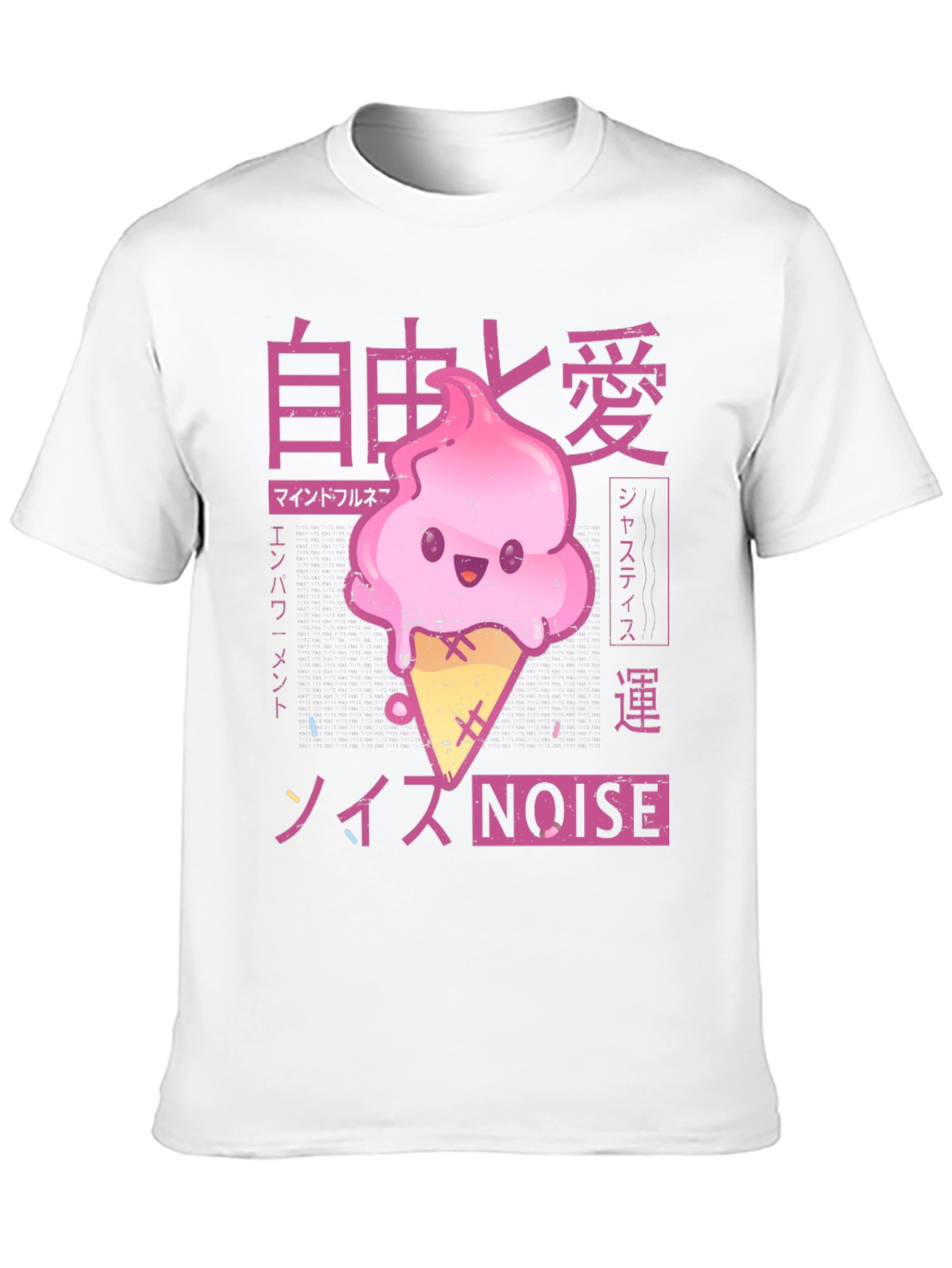 Black Kawaii Ice Cream Anime Graphic T-Shirt view 10