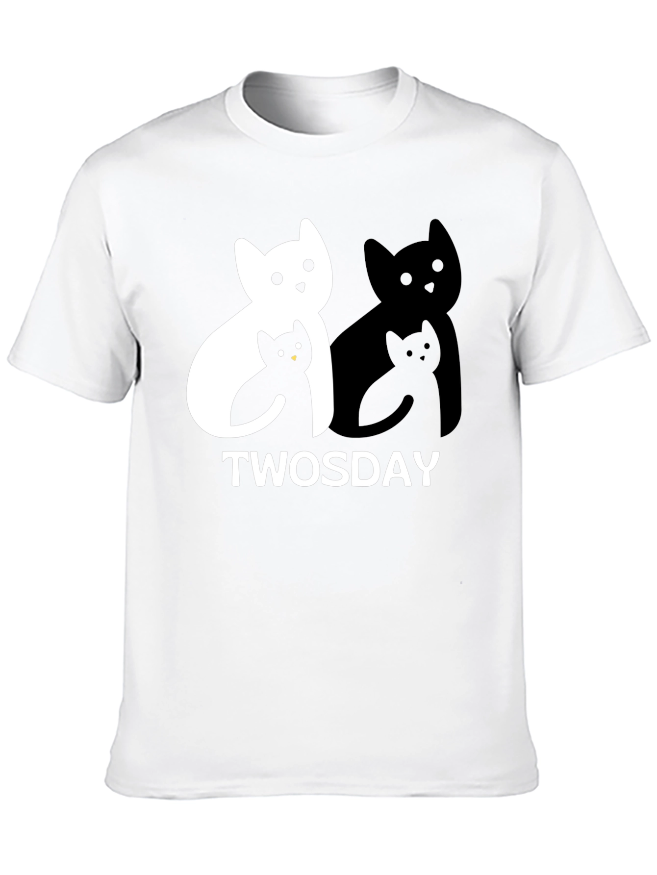 Black Twosday Cat T-Shirt - Black Graphic Tee view 10