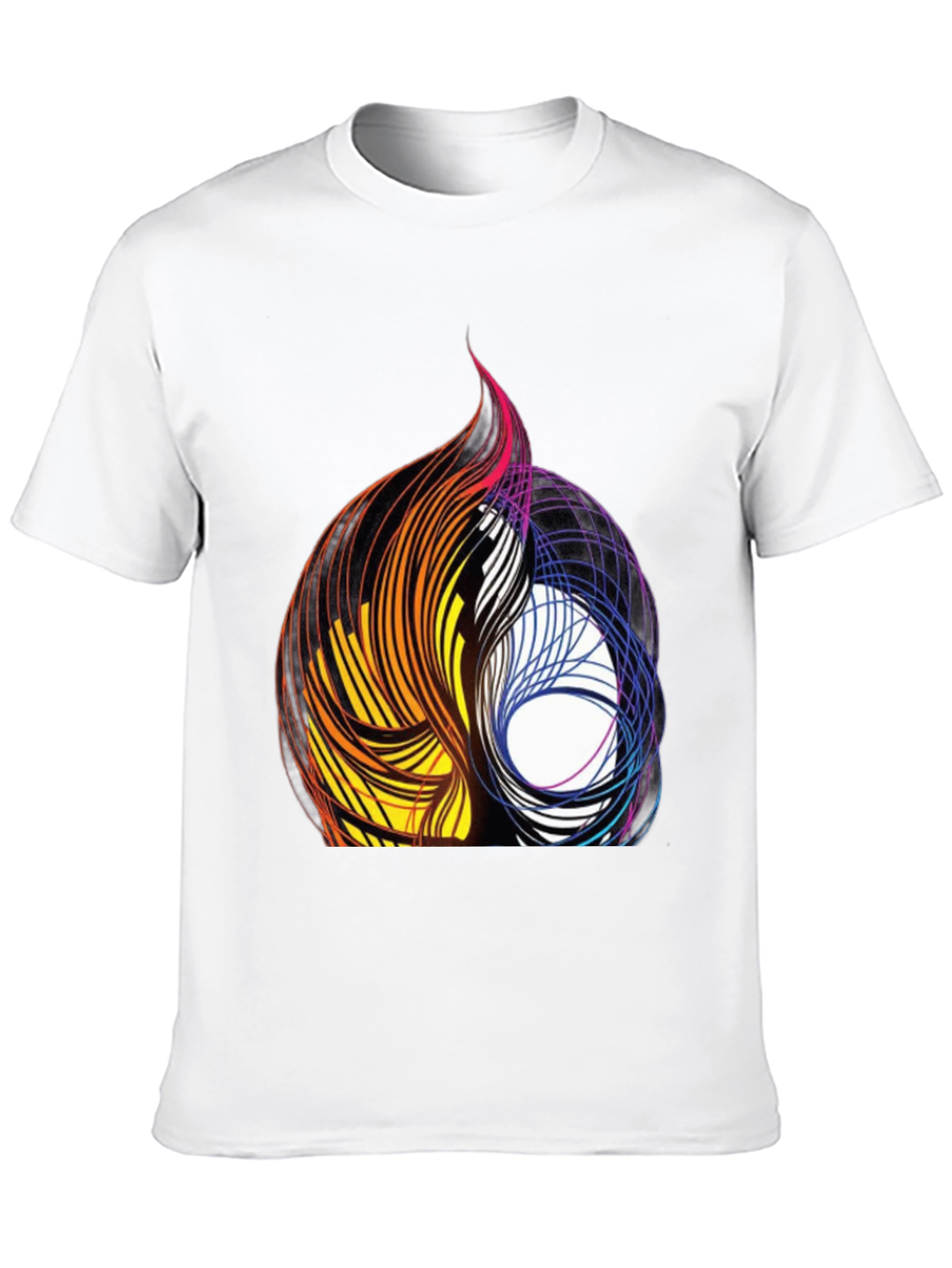 Black Abstract Swirl Graphic Black Tee view 10