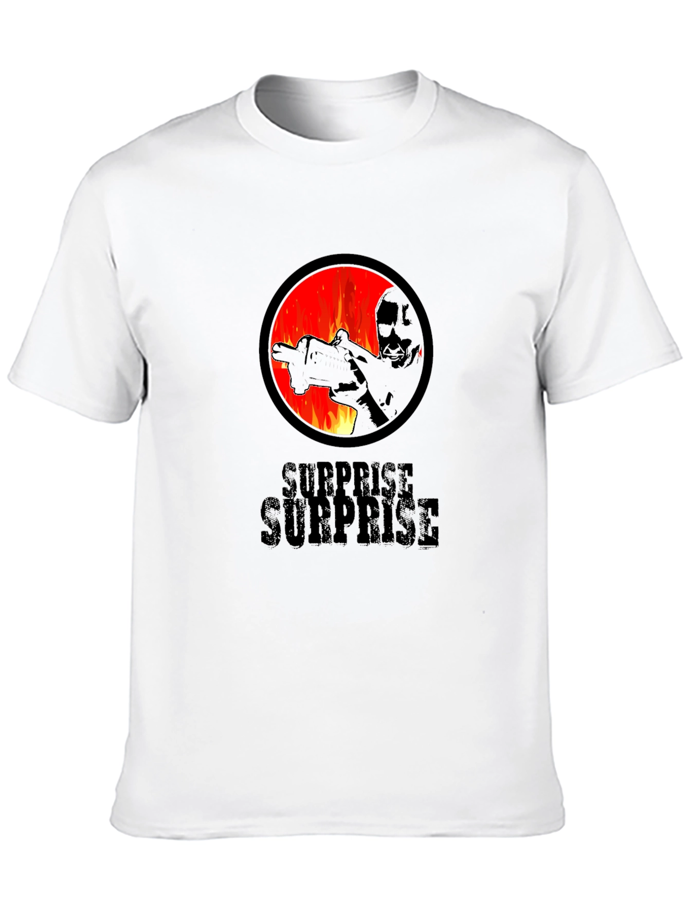 Black Surprise Graphic Tee - Black Cotton Crew Neck view 10