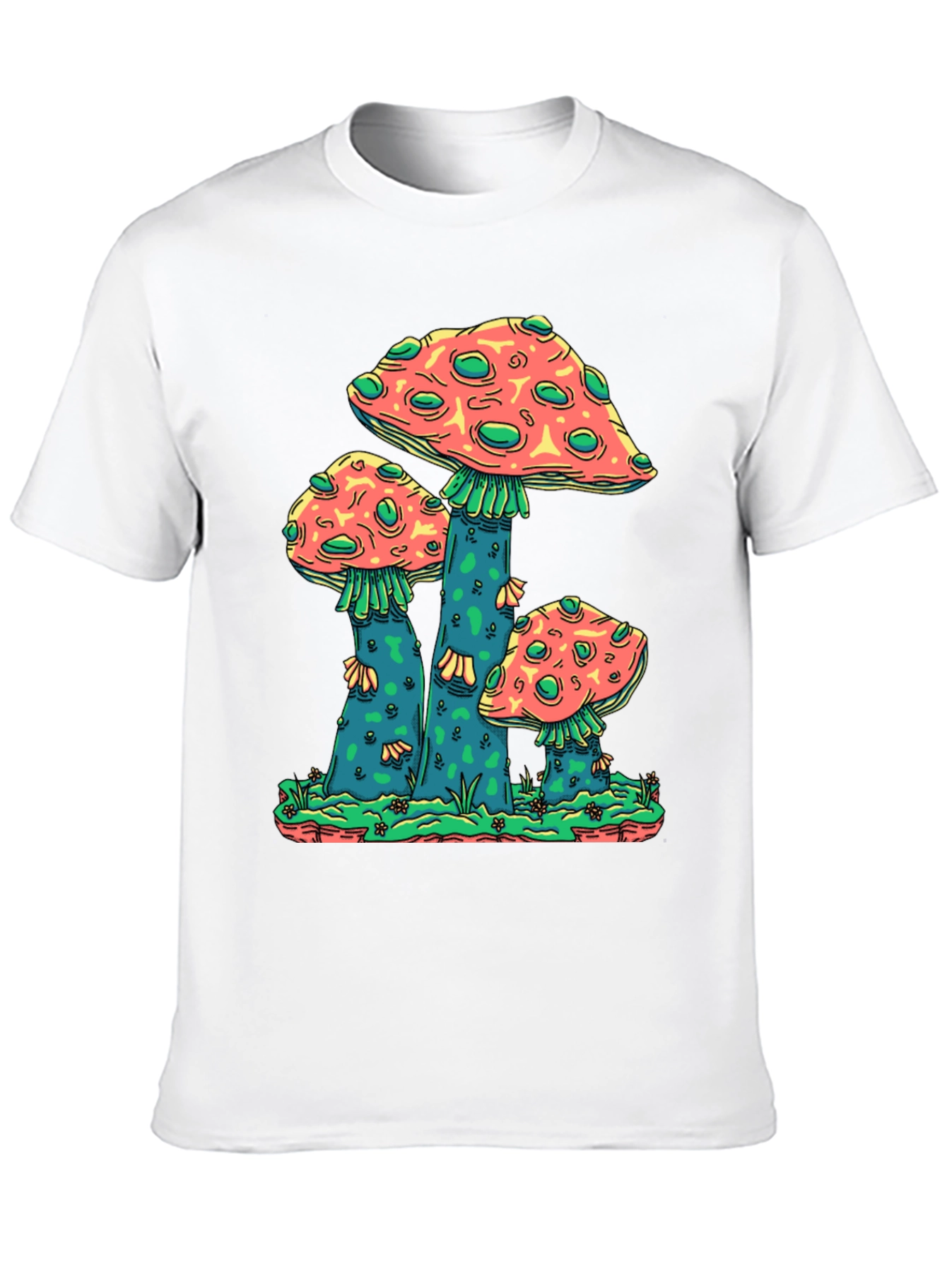 Black Mushroom Graphic Print Crew Neck T-Shirt view 10