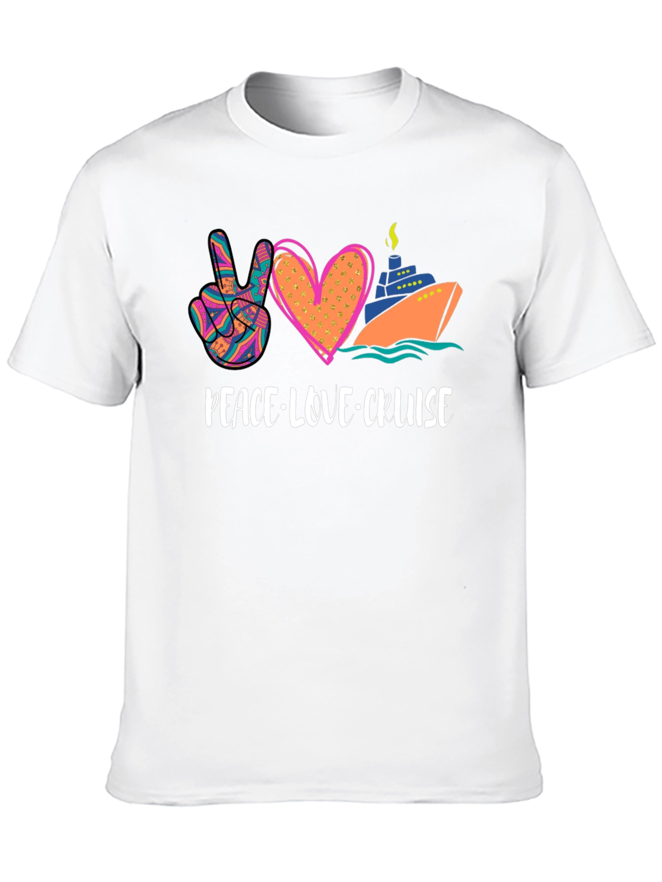 Black Peace Love Cruise Graphic T-Shirt view 10