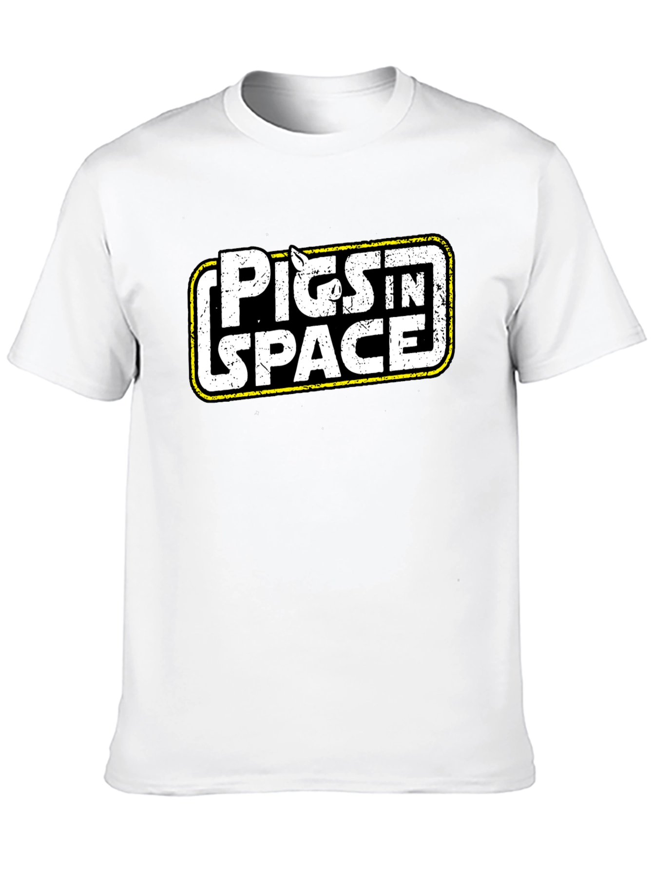 Black Pigs in Space Black Graphic Tee view 10
