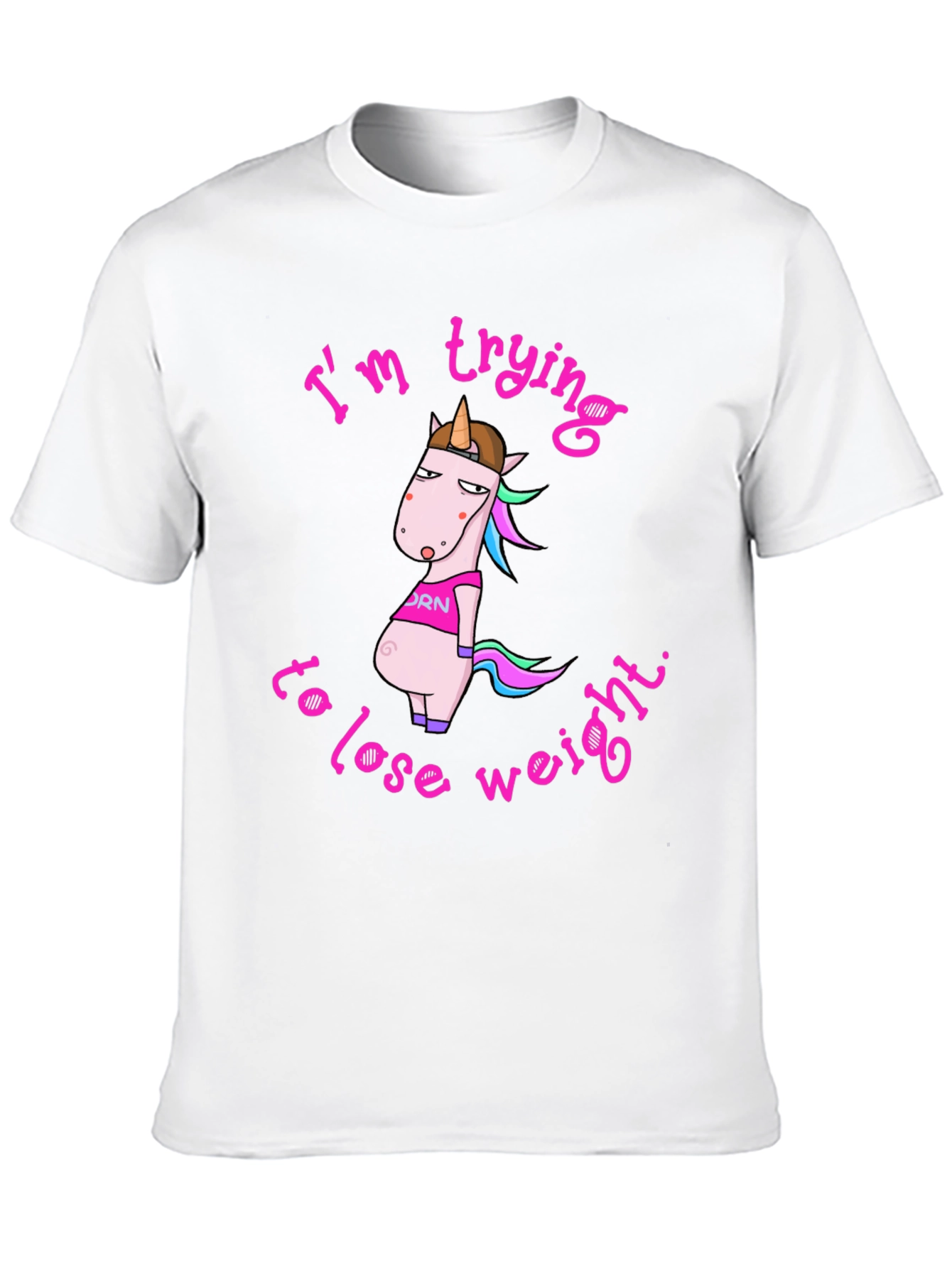 Black Funny Unicorn Weight Loss Graphic Tee view 10