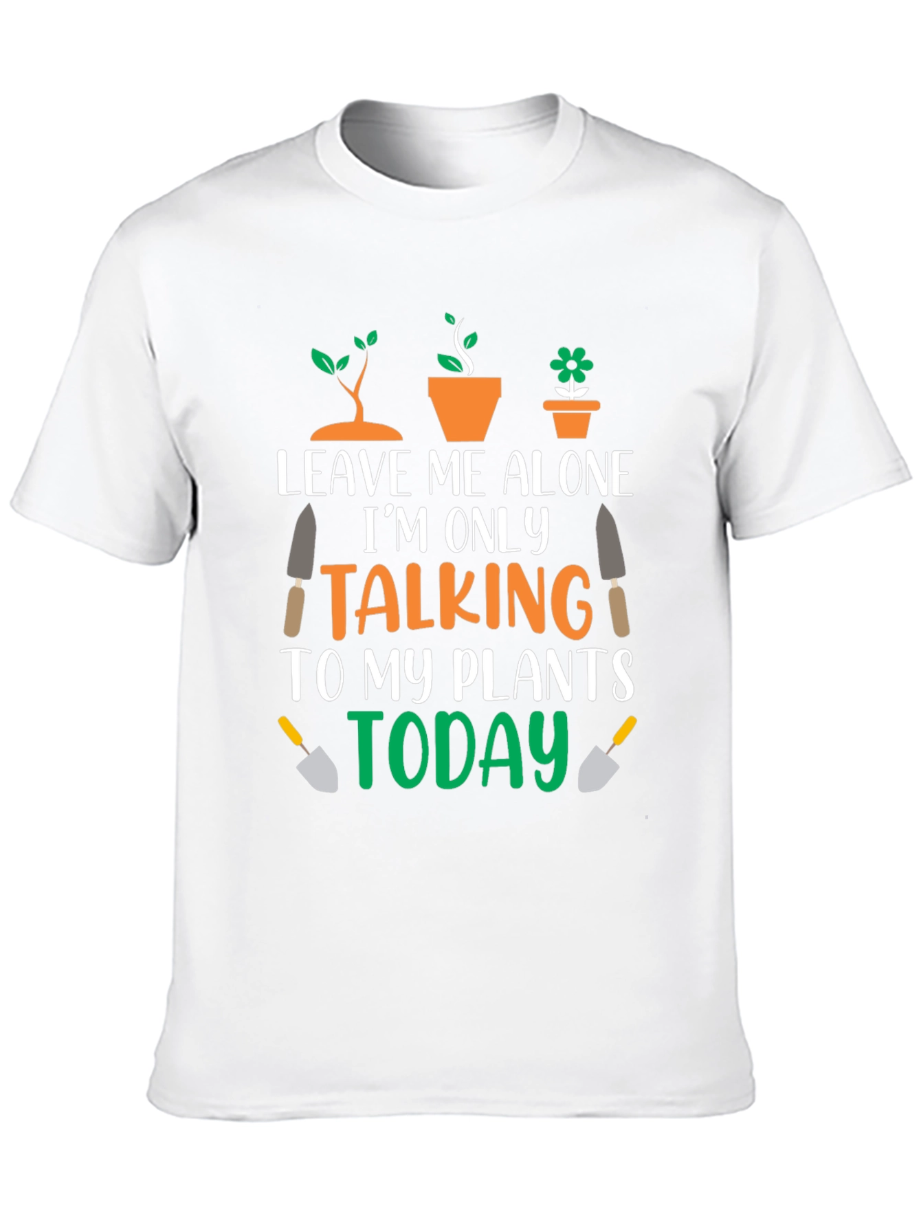 Black Leave Me Alone Talking to Plants T-Shirt view 10