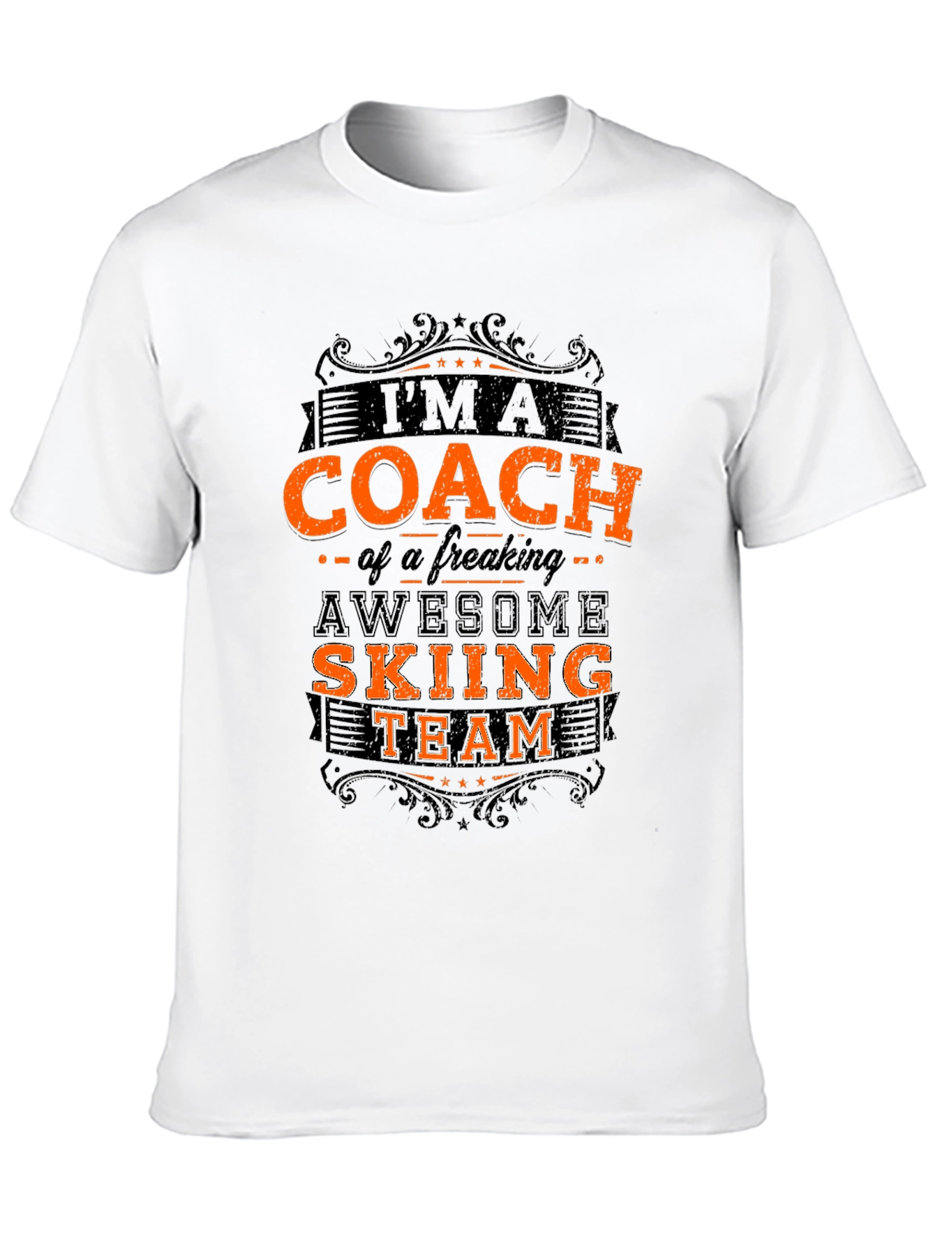 Black Coach Awesome Skiing Team Black Graphic T-Shirt view 10