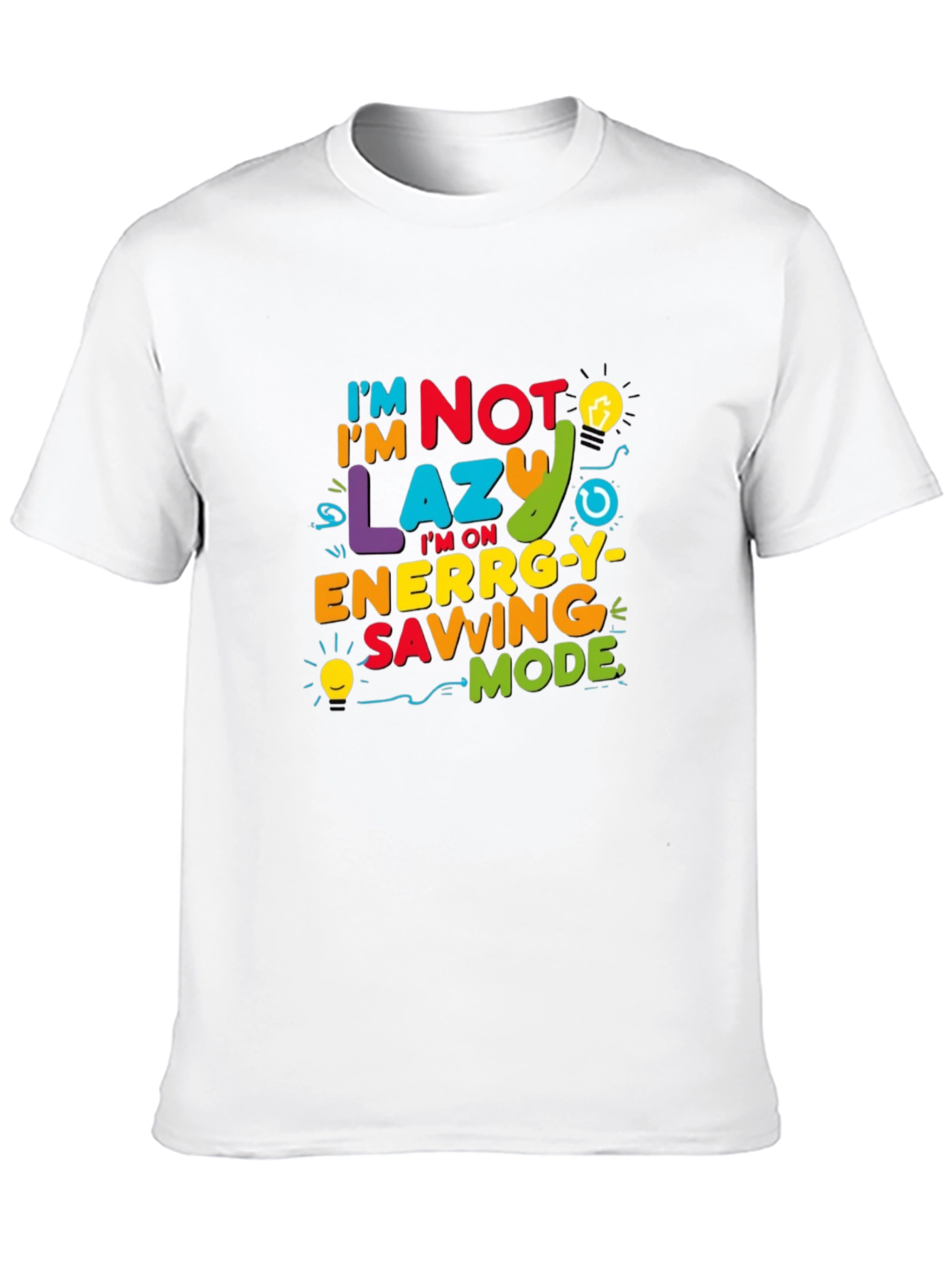 Black Funny I'm Not Lazy Energy Saving Mode Black T-Shirt view 10