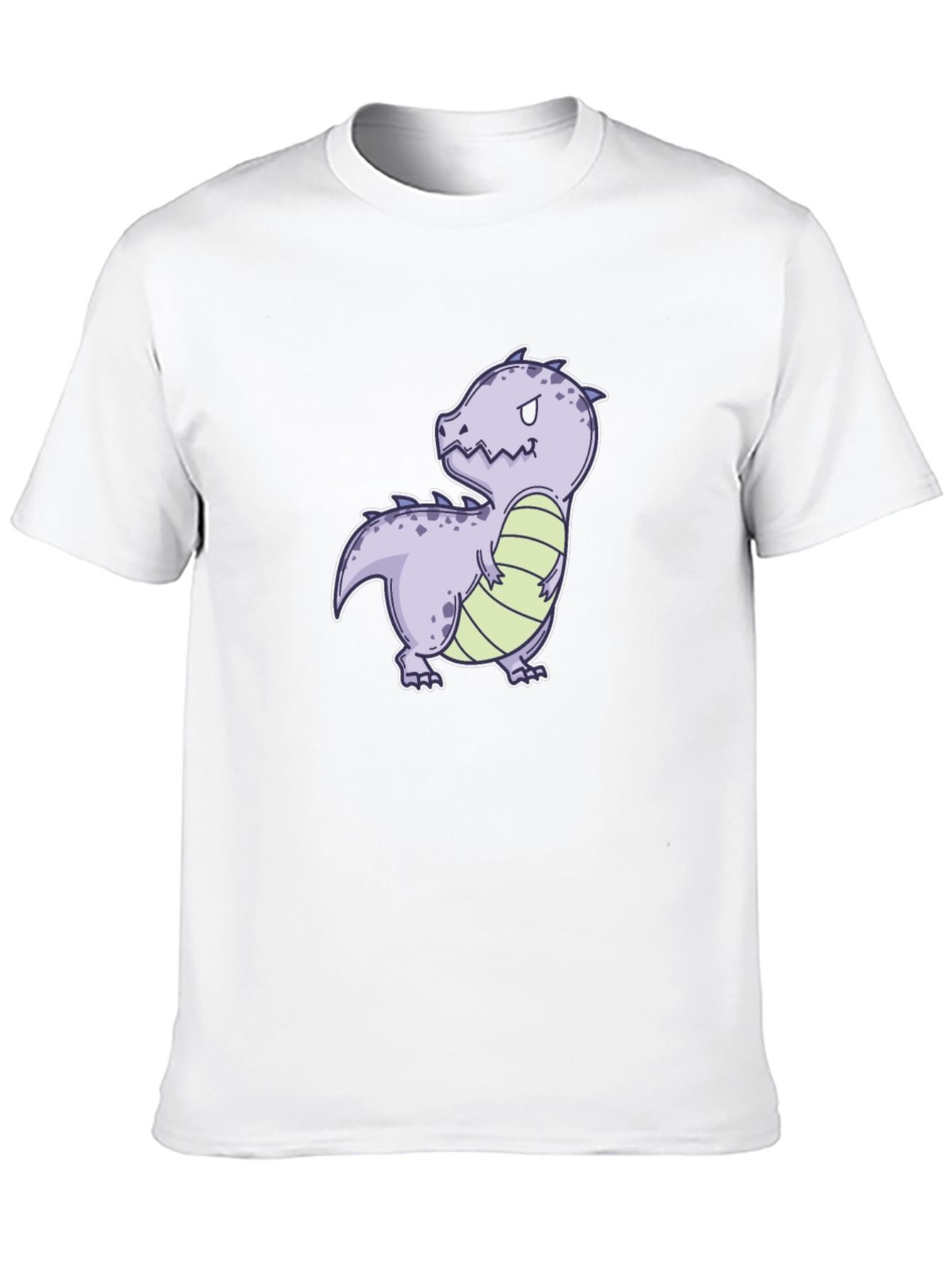 Black Cartoon Dinosaur Graphic Tee - Black Cotton Comfort view 10