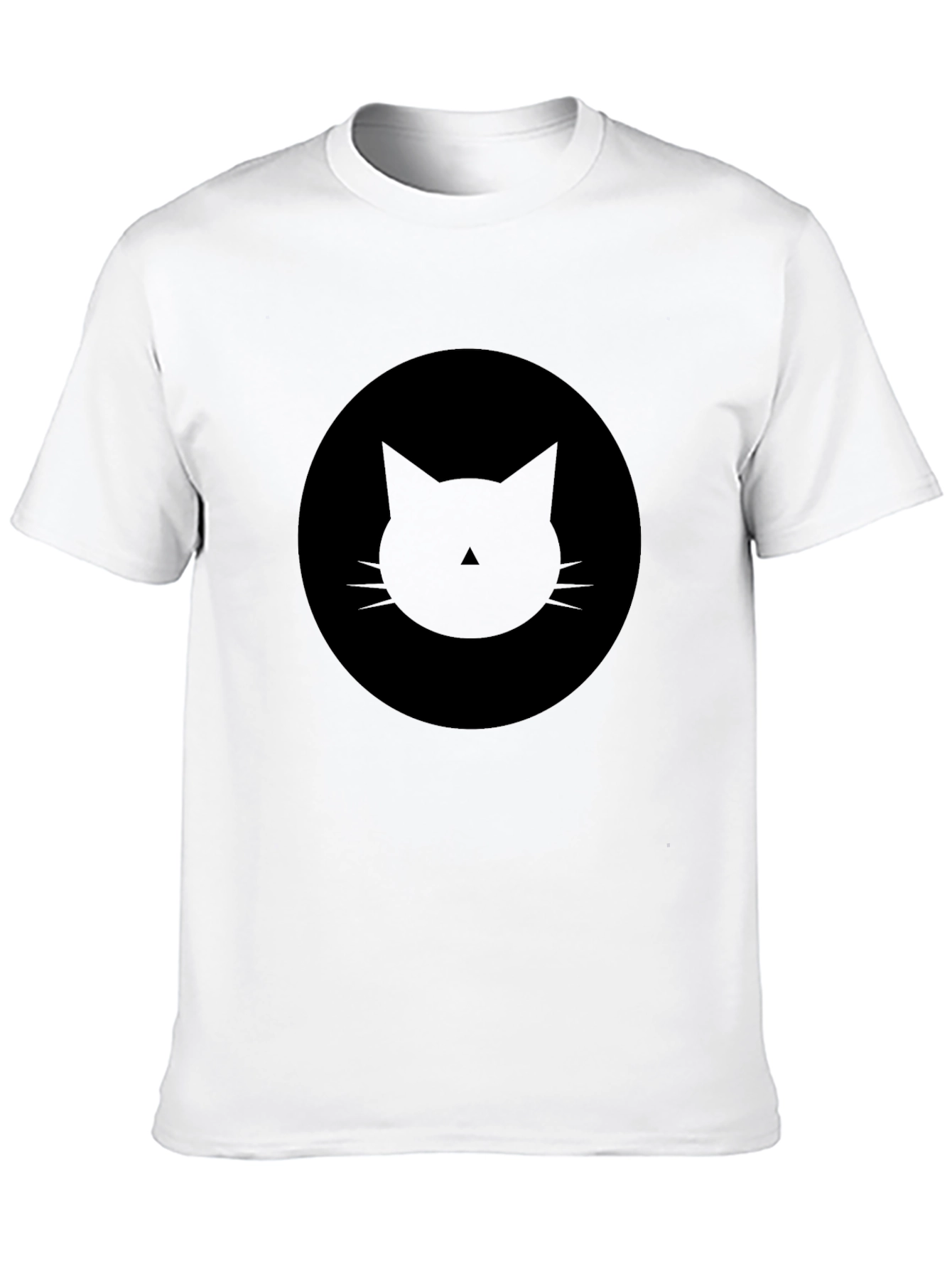 Black Minimalist Black Cat Graphic Tee - Soft Cotton Blend view 10