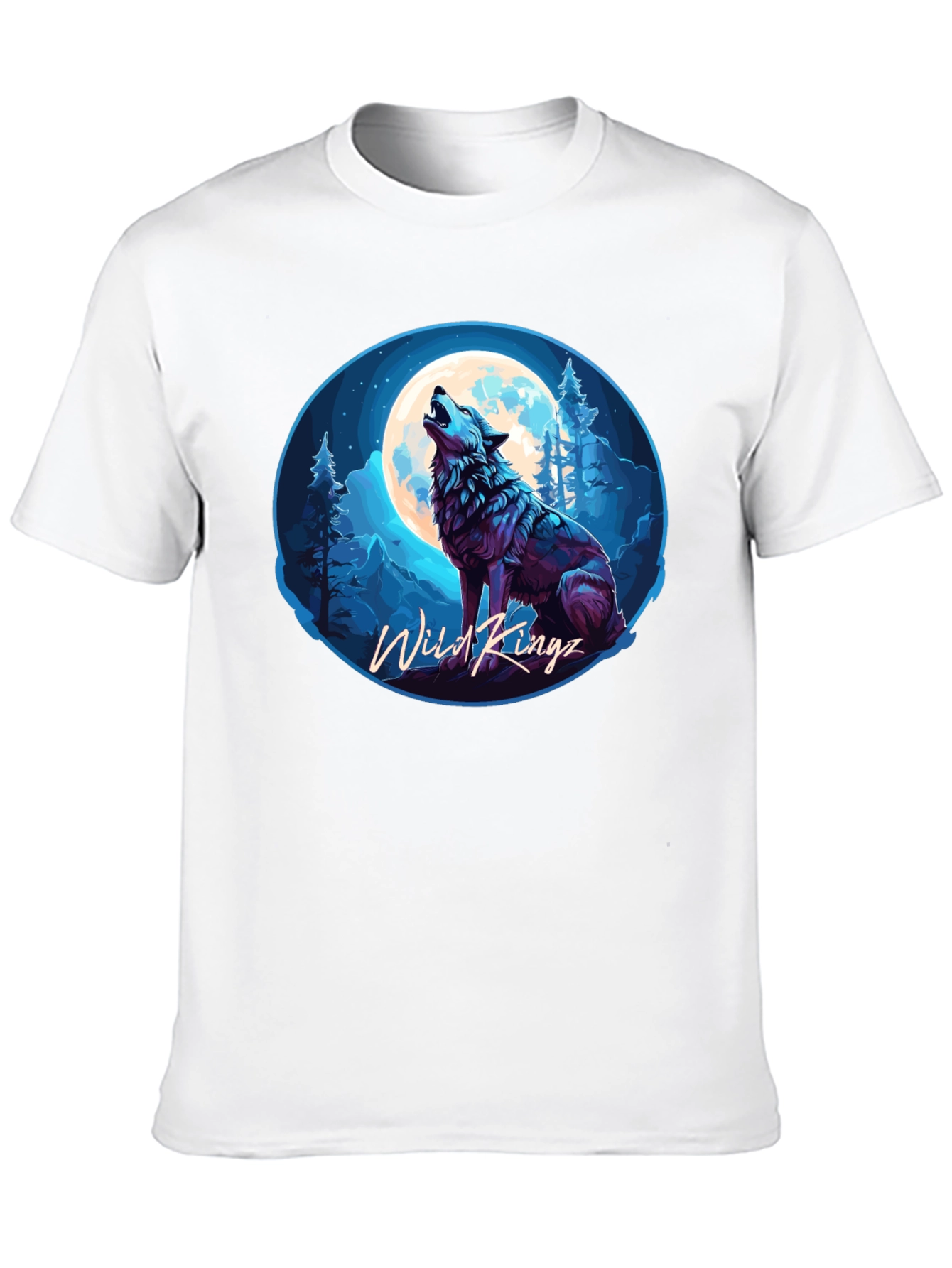 Black Wild Kingz Wolf Moon T-Shirt - Black view 10