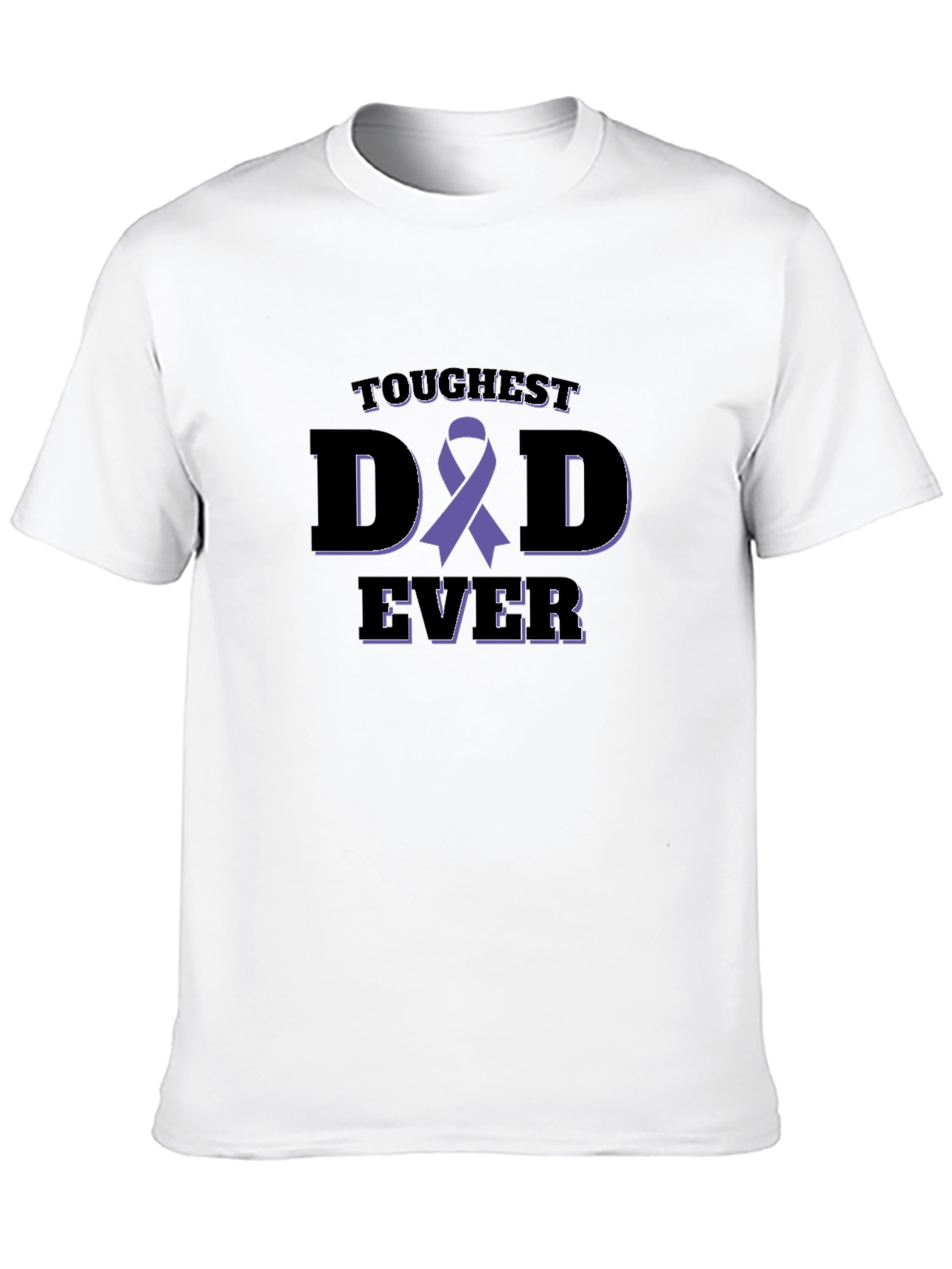 Black Toughest Dad Ever Awareness Ribbon Black T-Shirt view 10