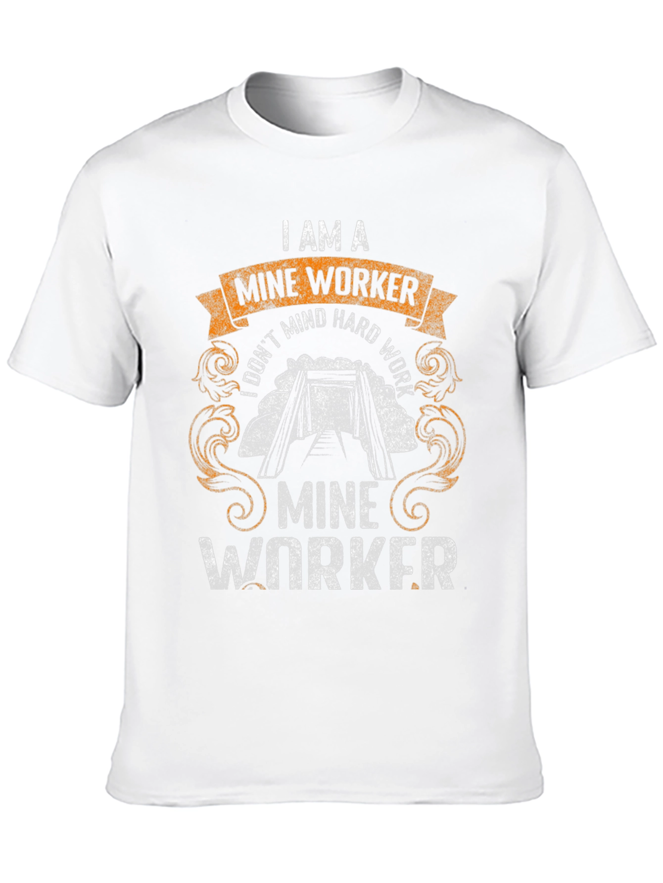 Black I Am A Mine Worker Graphic T-Shirt - Hard Work Apparel view 10