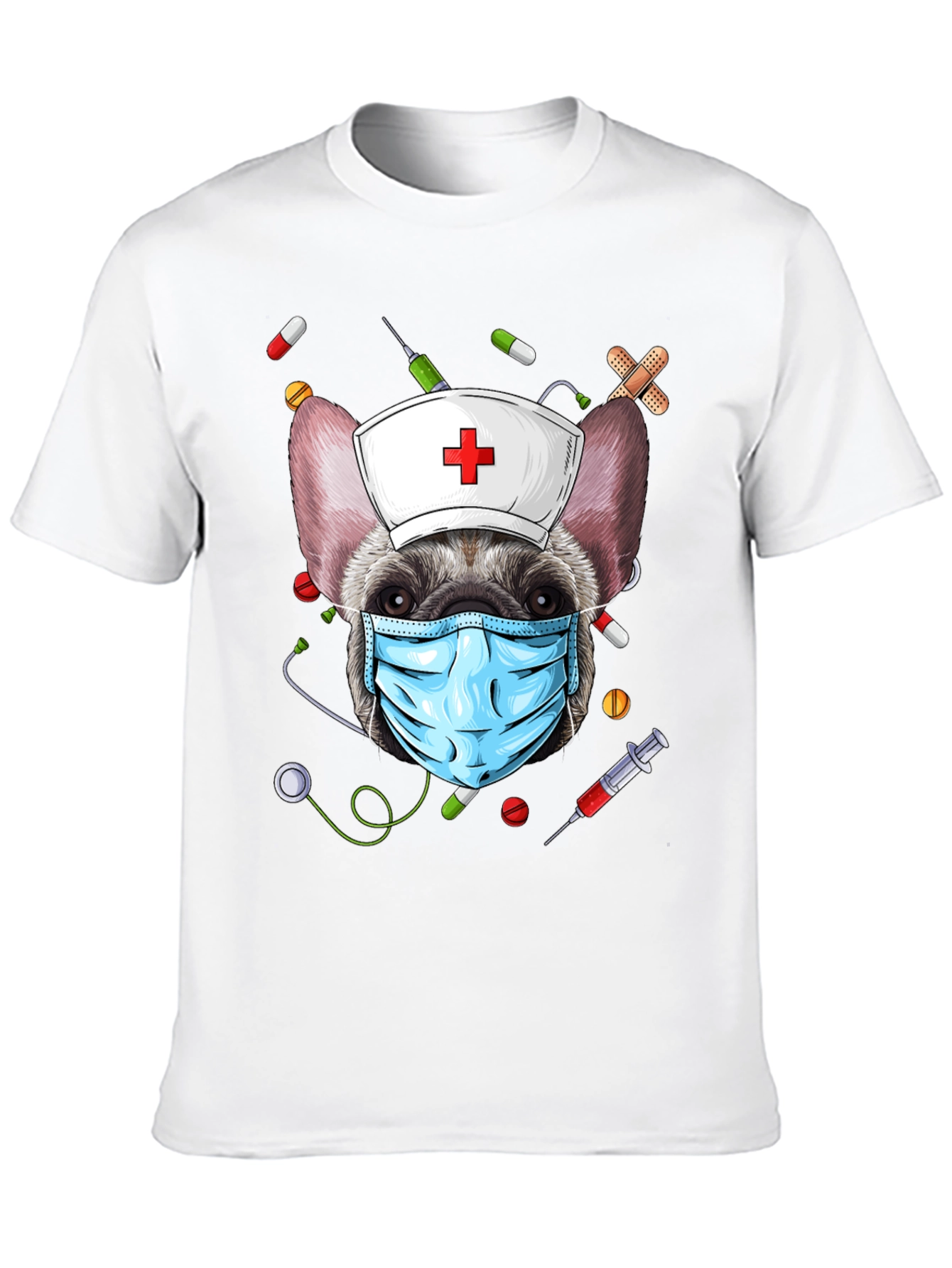 Black Nurse Dog Graphic T-Shirt view 10