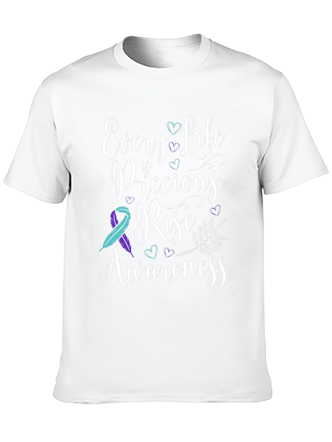 Black Every Life is Precious Tee: Suicide Awareness Shirt view 10