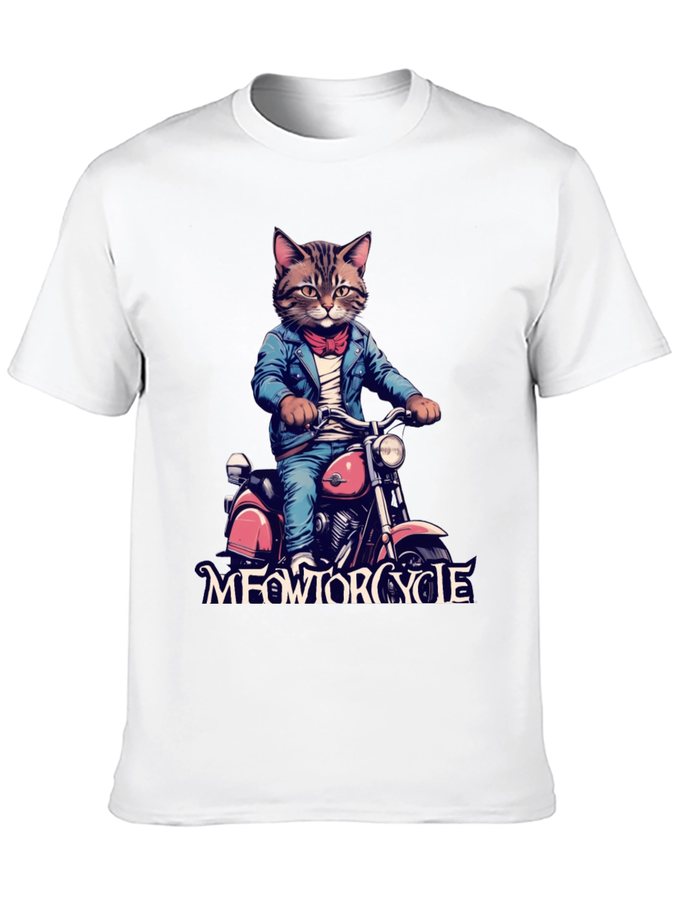 Black Meowtorcycle Cat T-Shirt view 10