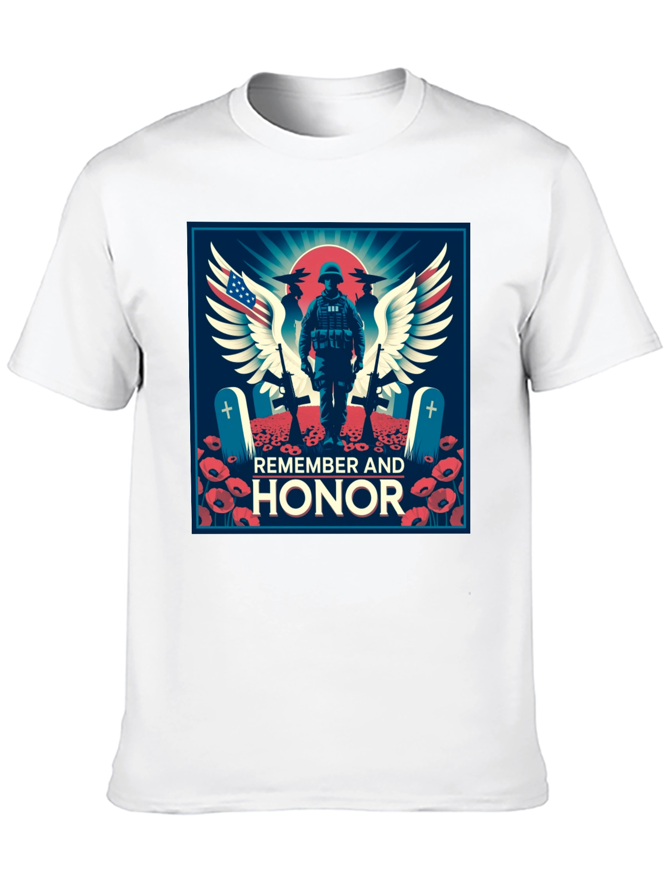 Black Remember & Honor T-Shirt, Patriotic Graphic Tee view 10