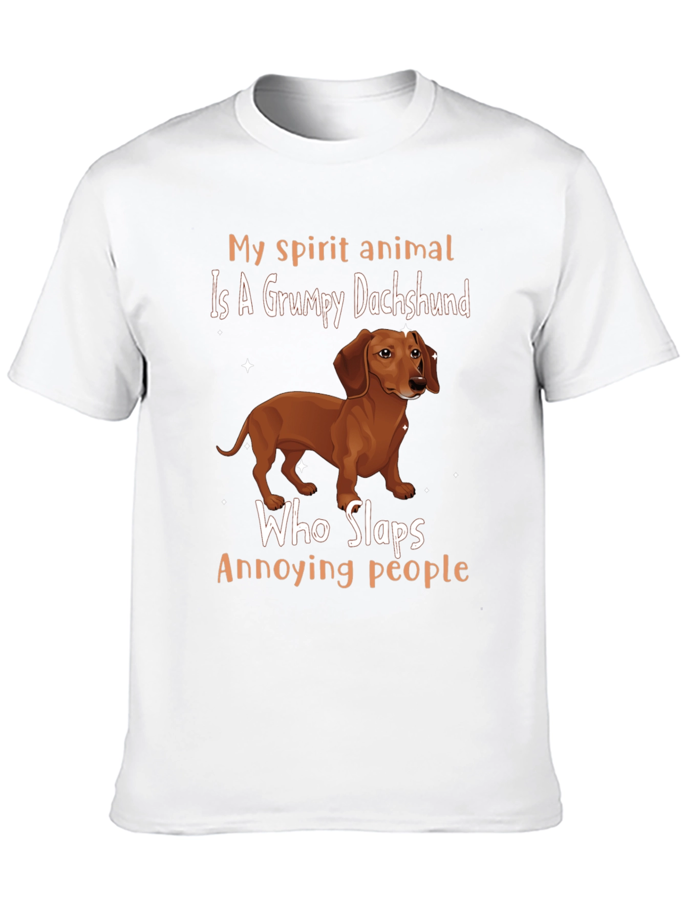 Black Grumpy Dachshund Slaps Annoying People T-Shirt view 10