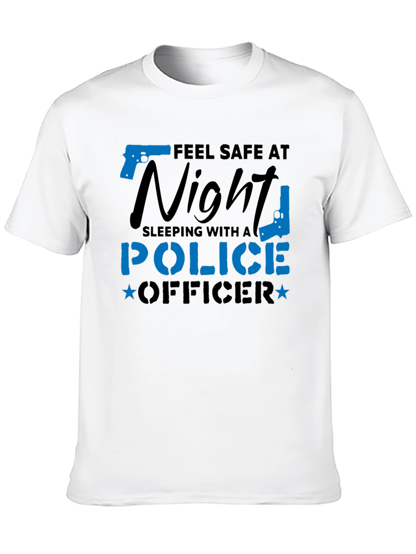 Black Feel Safe Police Officer Novelty Graphic Tee view 10