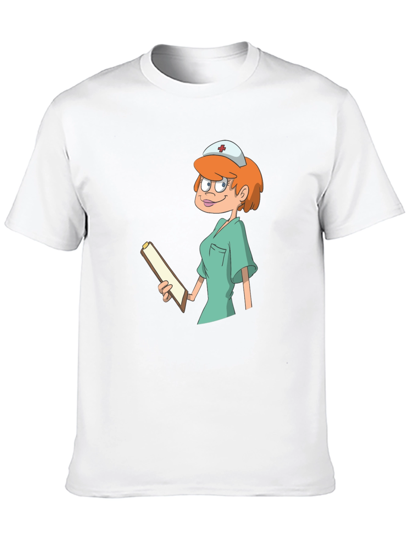 Black Cartoon Nurse Graphic Tee - Unisex Cotton T-Shirt view 10