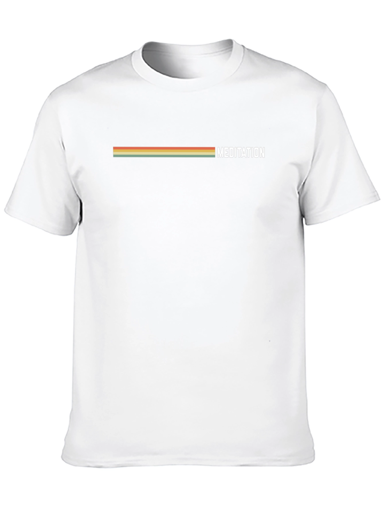 Black Meditation Tee - Retro Stripe Design view 10