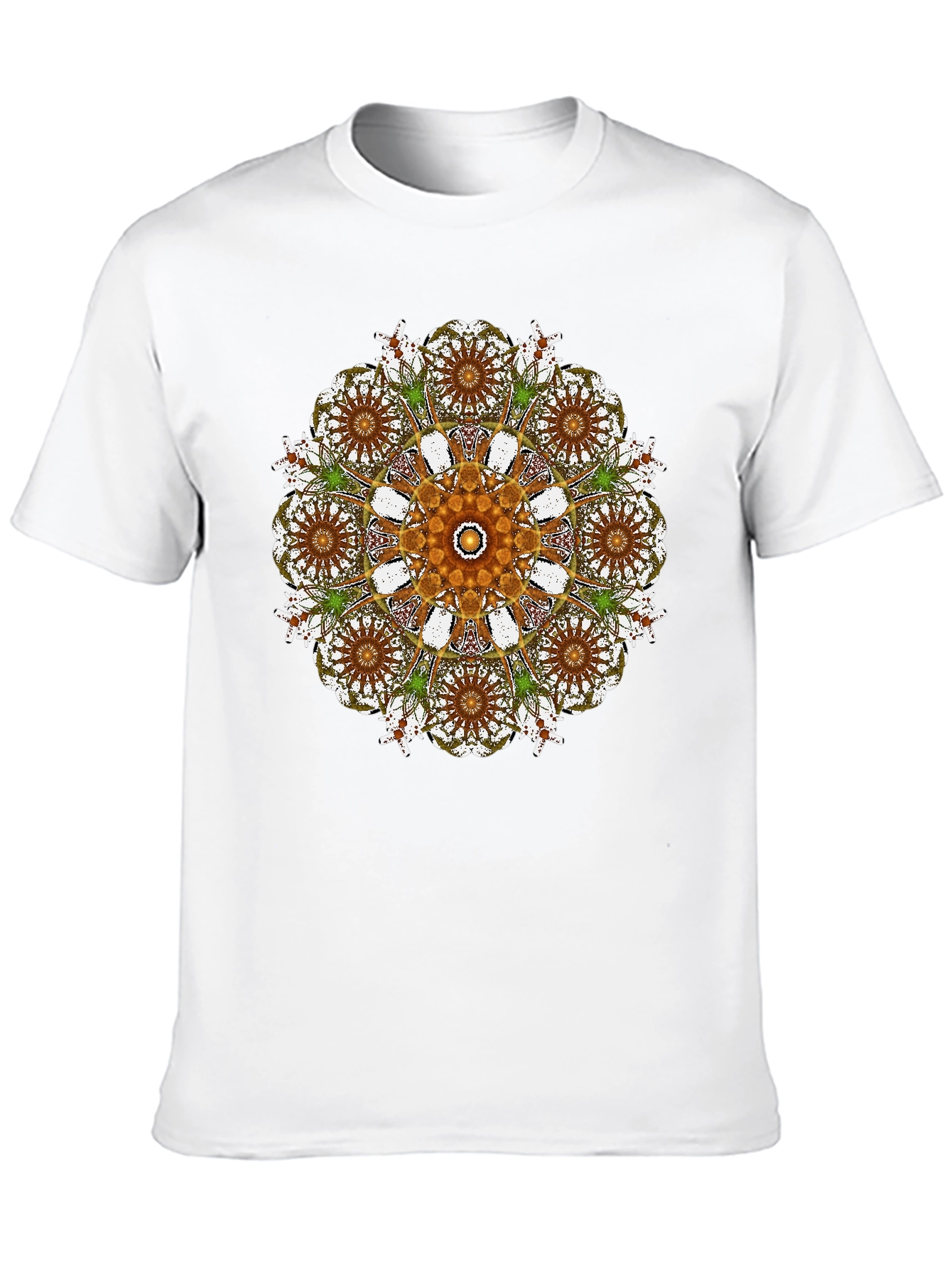 Black Mandala Print Black Crew Neck T-Shirt view 10