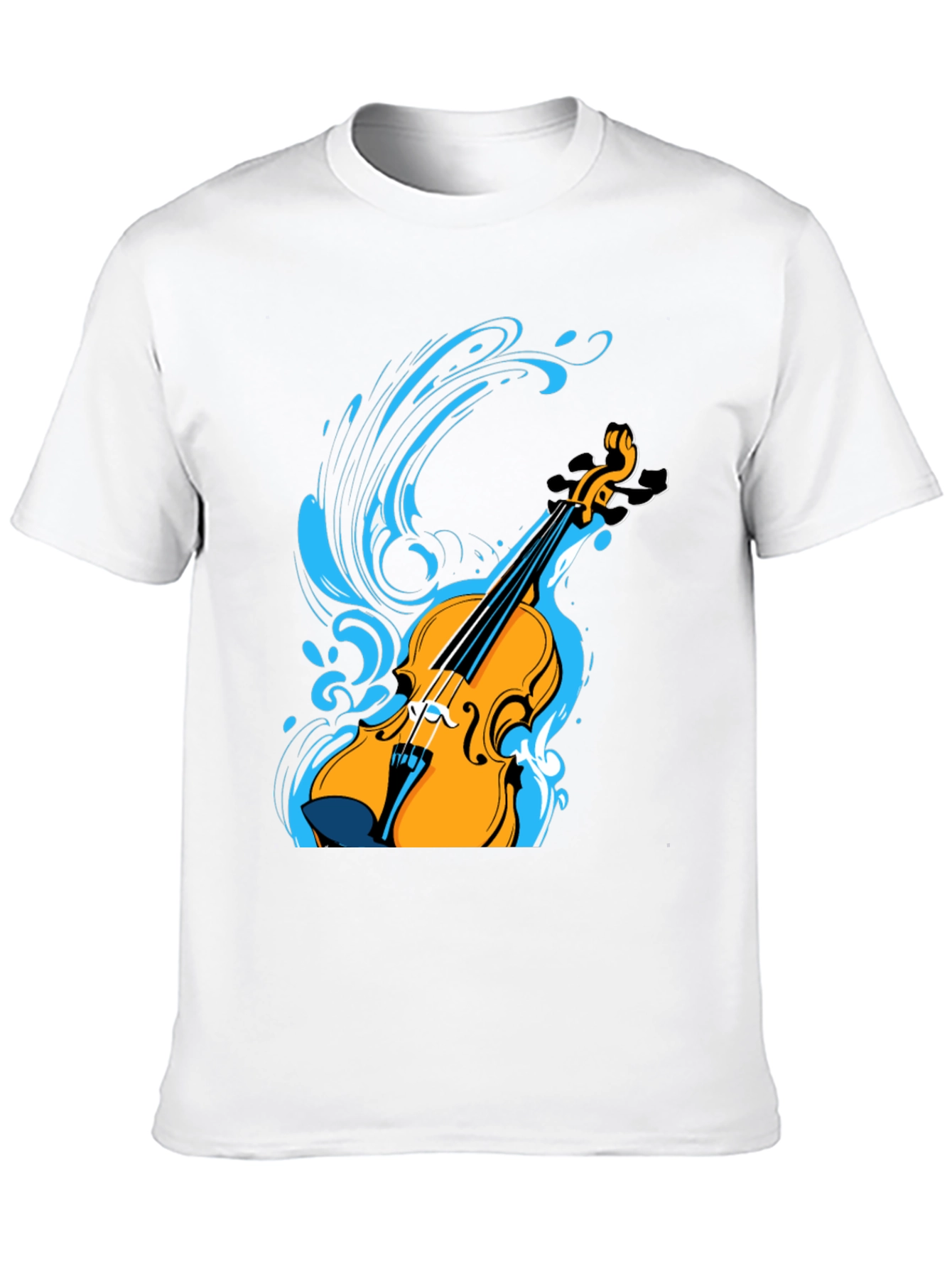 Black Violin Splash Graphic Tee - Black Cotton Blend Shirt view 10