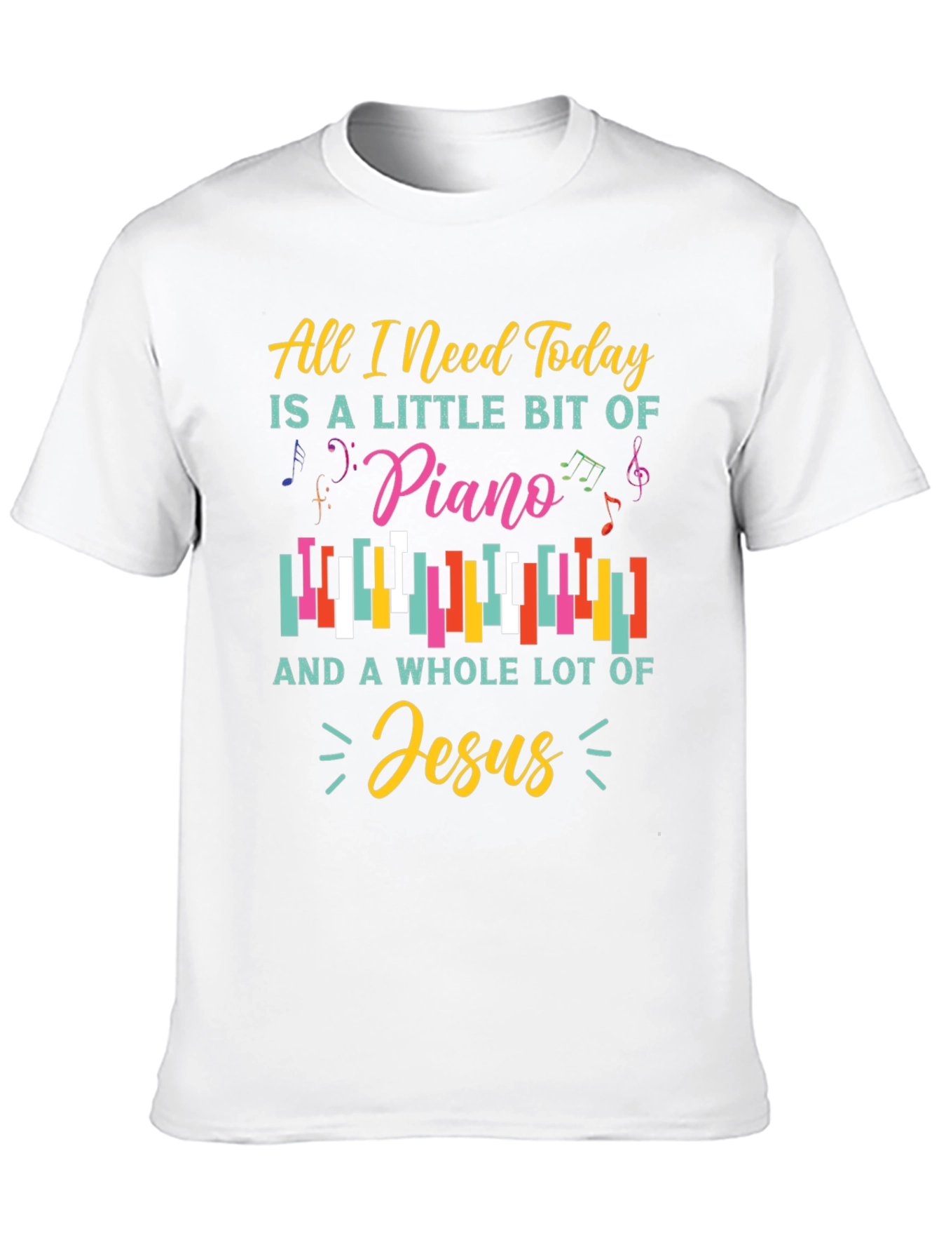 Black Piano and Jesus Graphic T-Shirt - Christian Music Lover Tee view 10