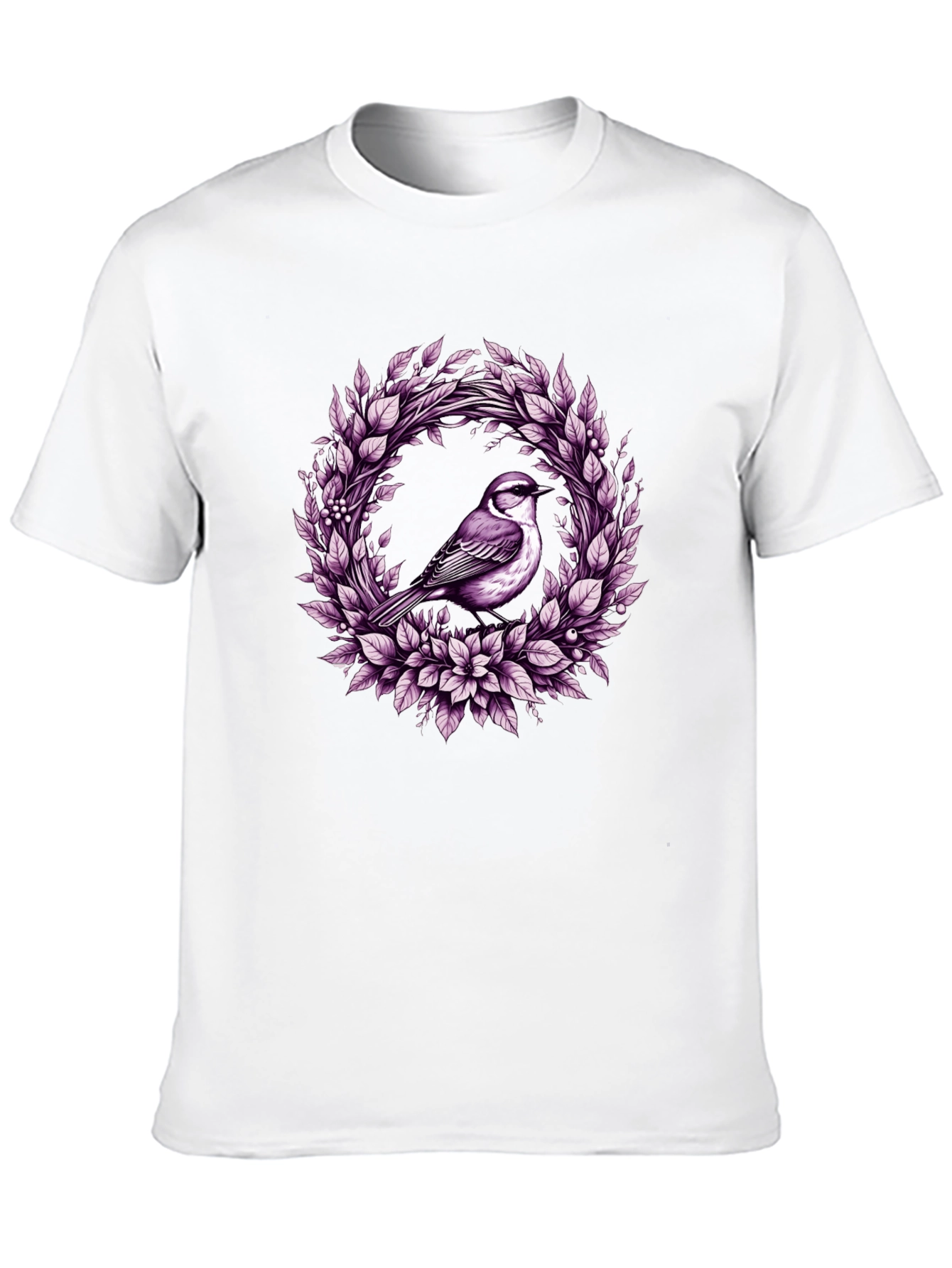 Black Bird & Floral Wreath Graphic Tee view 10