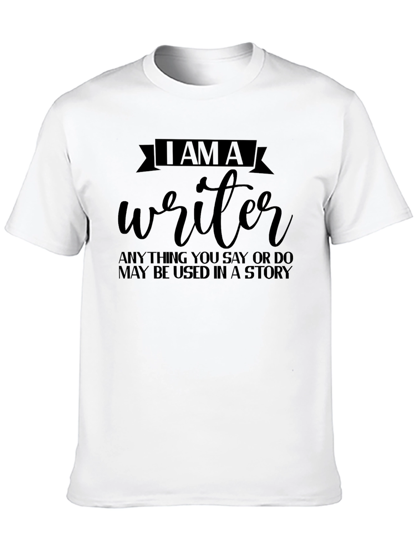 Black I AM A Writer T-Shirt, Story Inspiration Tee view 10