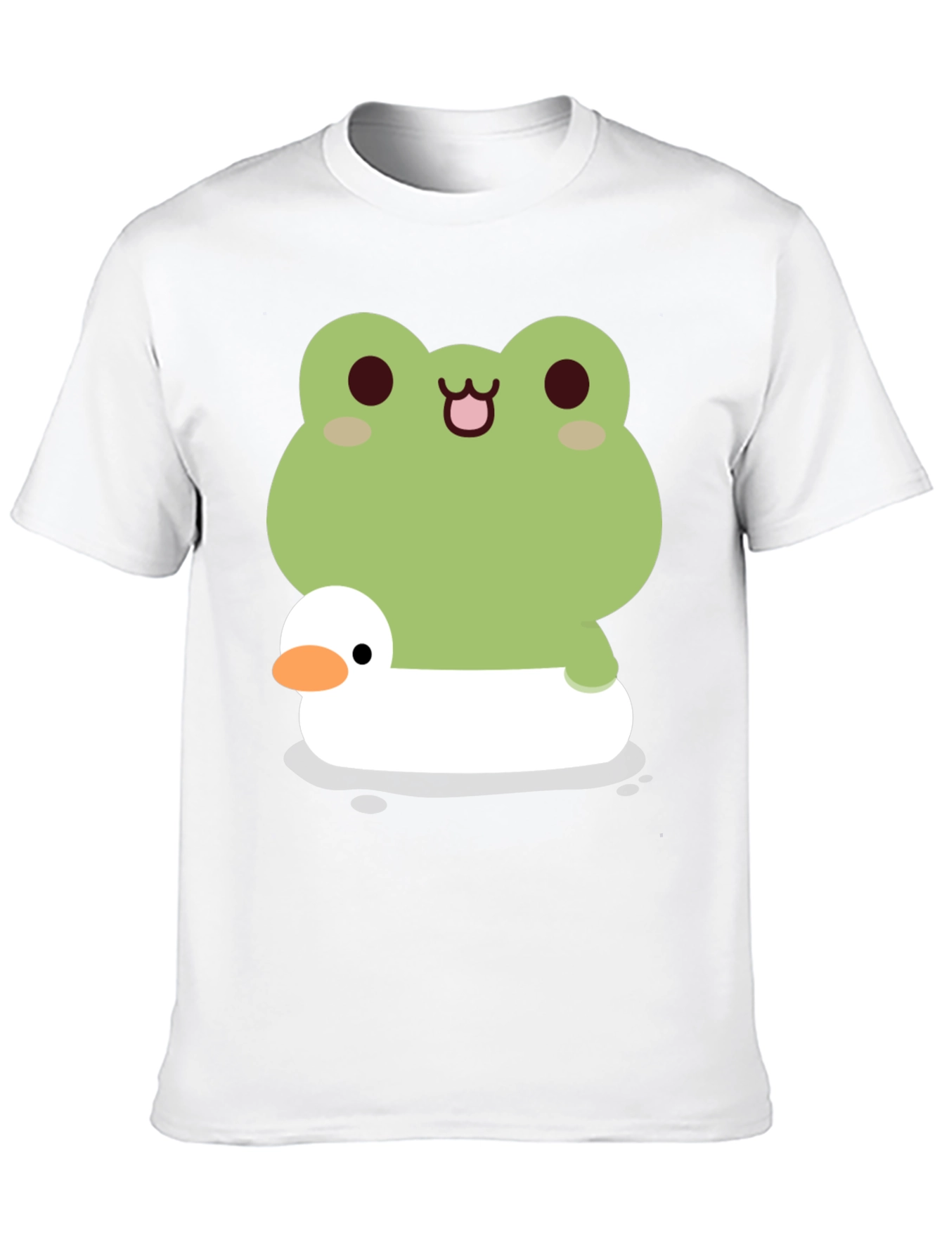 Black Frog and Duck T-Shirt - Cute Cartoon Graphic Tee view 10