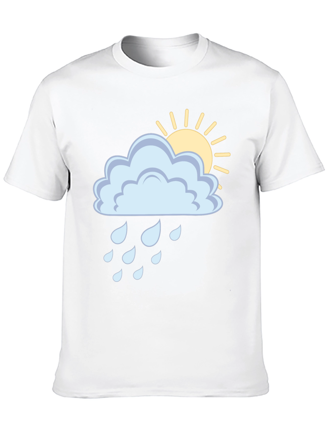Black Cloud Rain Sun Graphic Tee - Black Unisex T-Shirt view 10