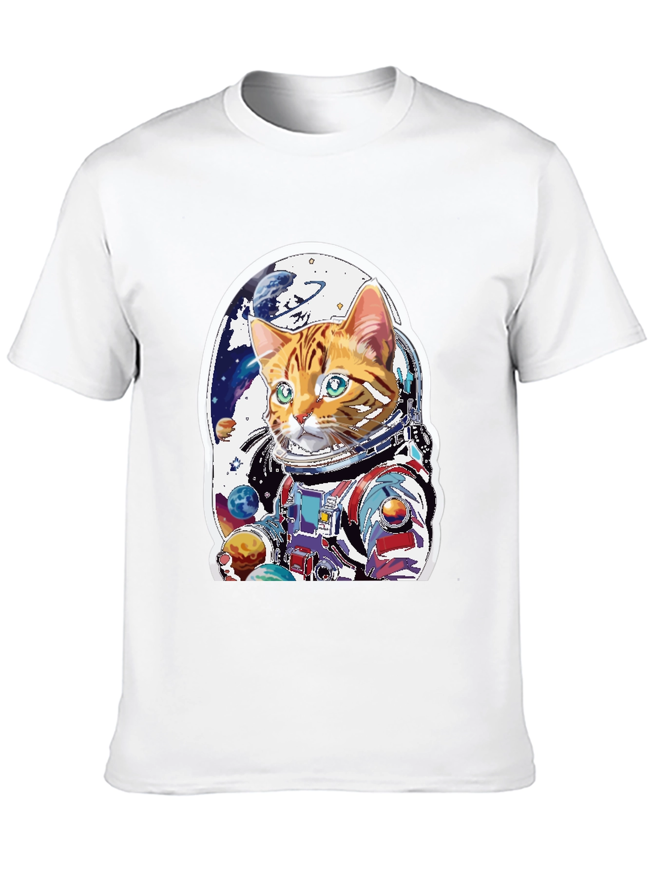 Black Cat Astronaut T-Shirt - Space Explorer Kitty Tee view 10