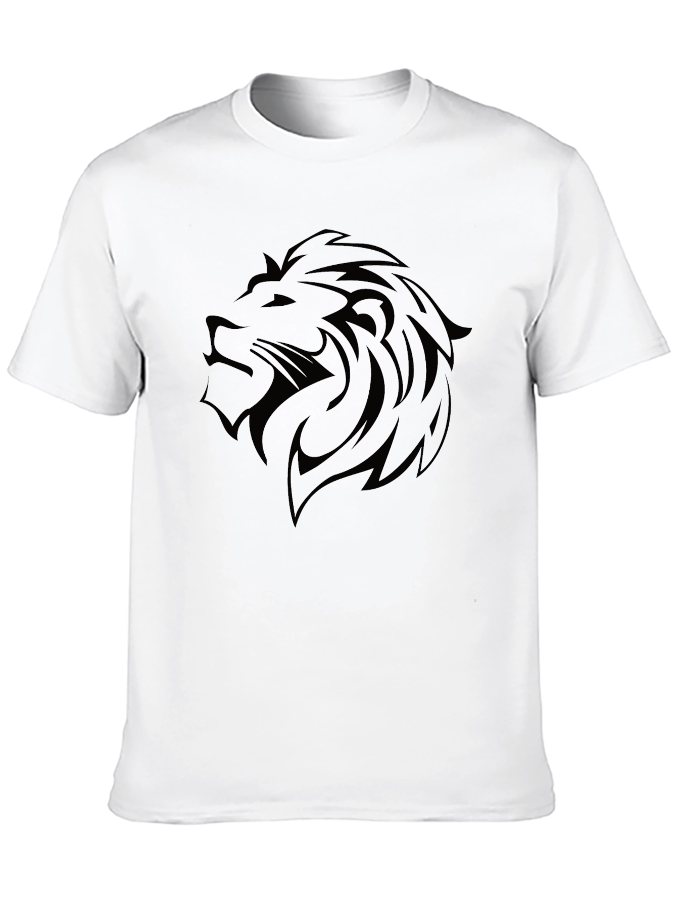 Black Lion Head Graphic Black T-Shirt view 10