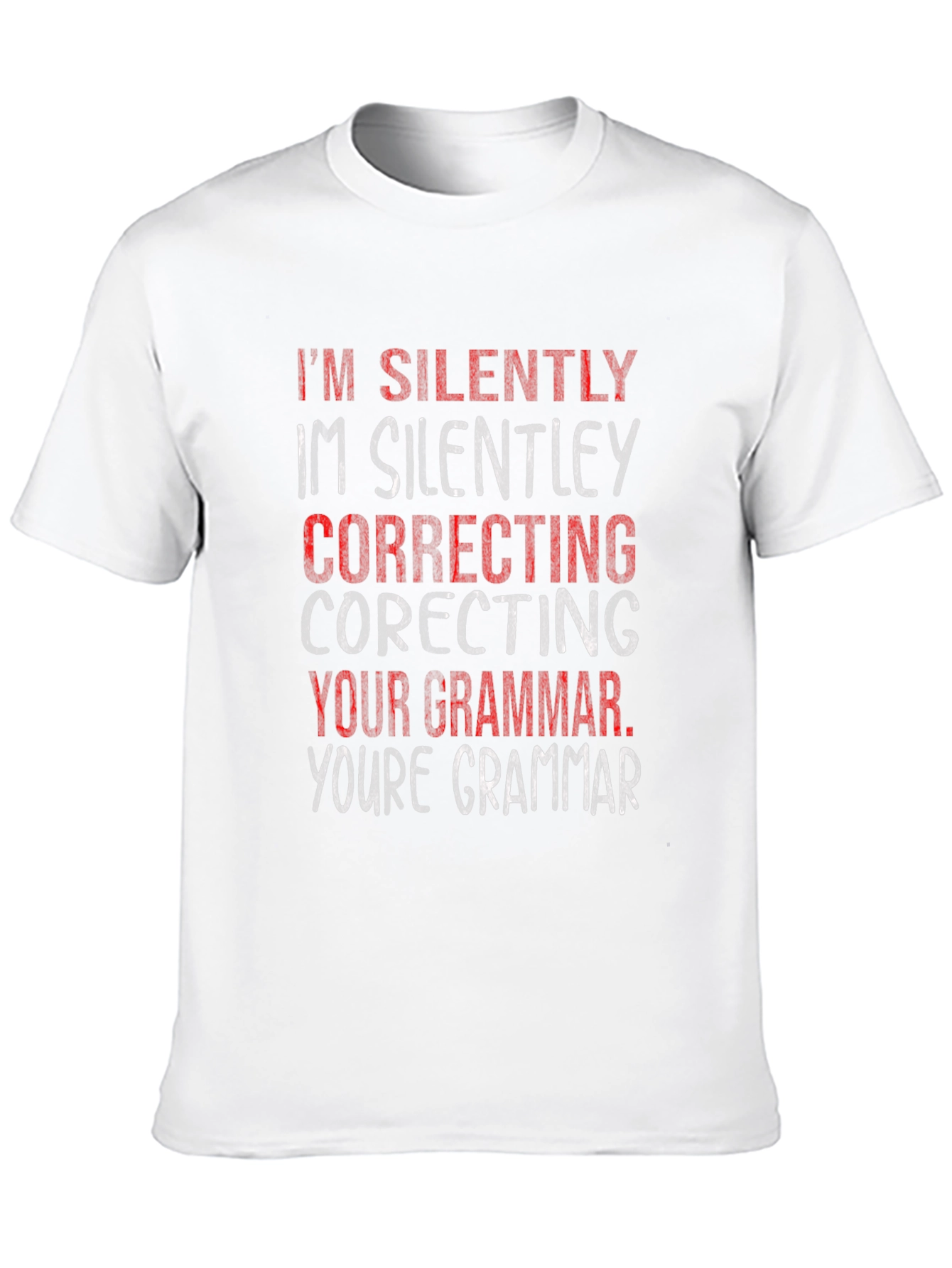 Black Silently Correcting Grammar Graphic Tee view 10