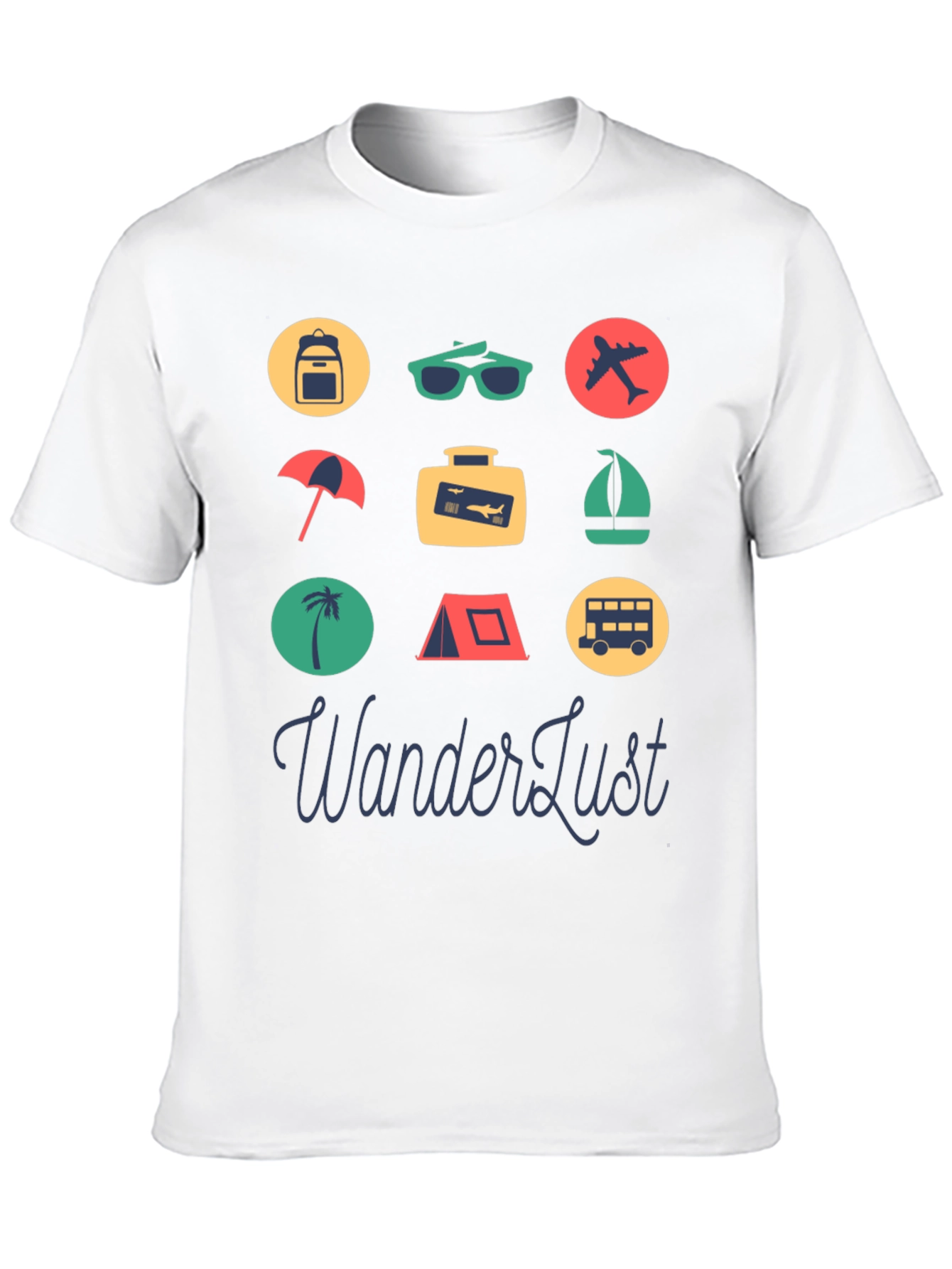 Black Wanderlust Travel Icon Graphic Tee view 10