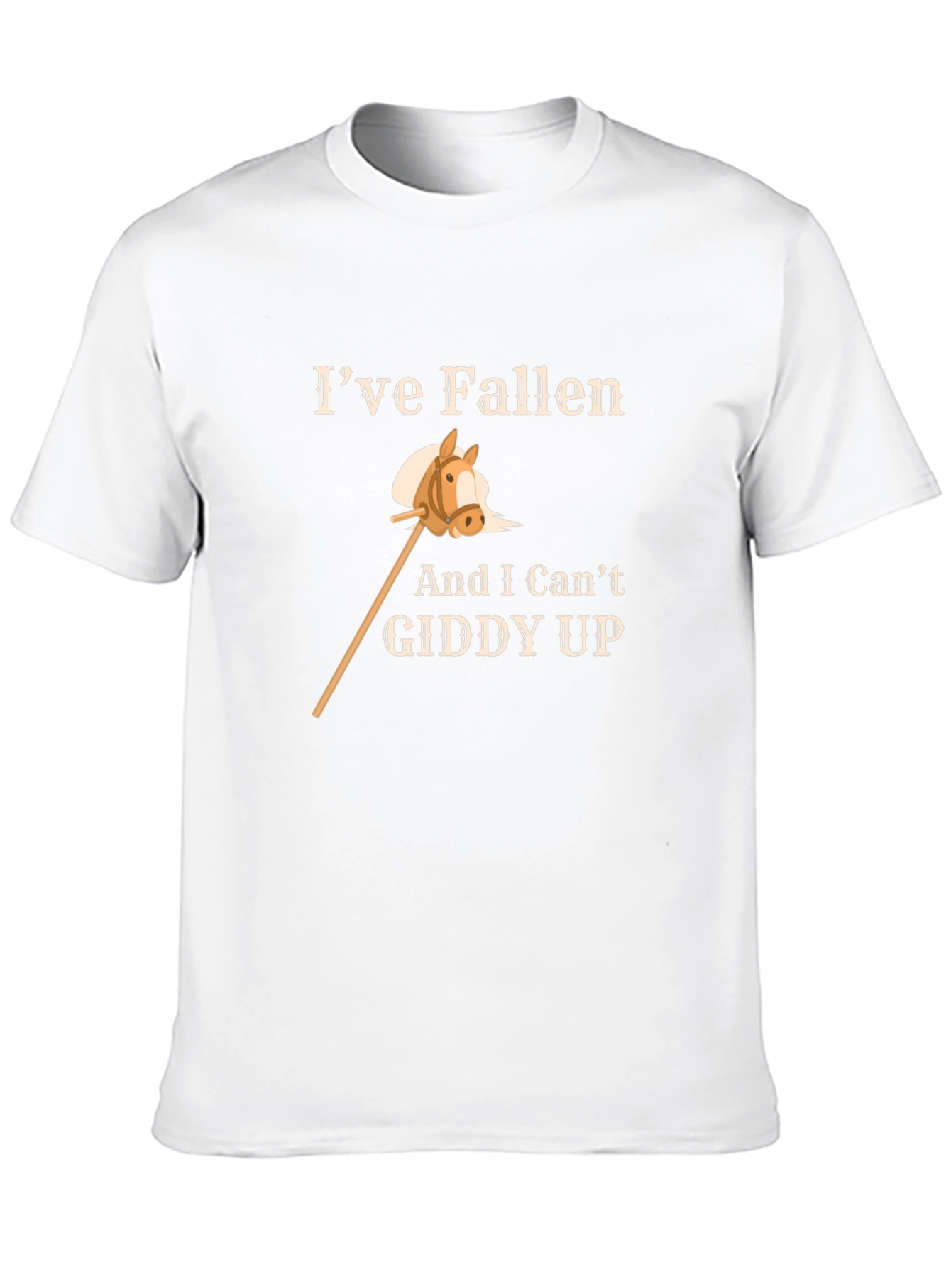 Black Funny Horse Stick T-Shirt - I've Fallen & I Can't Giddy Up view 10