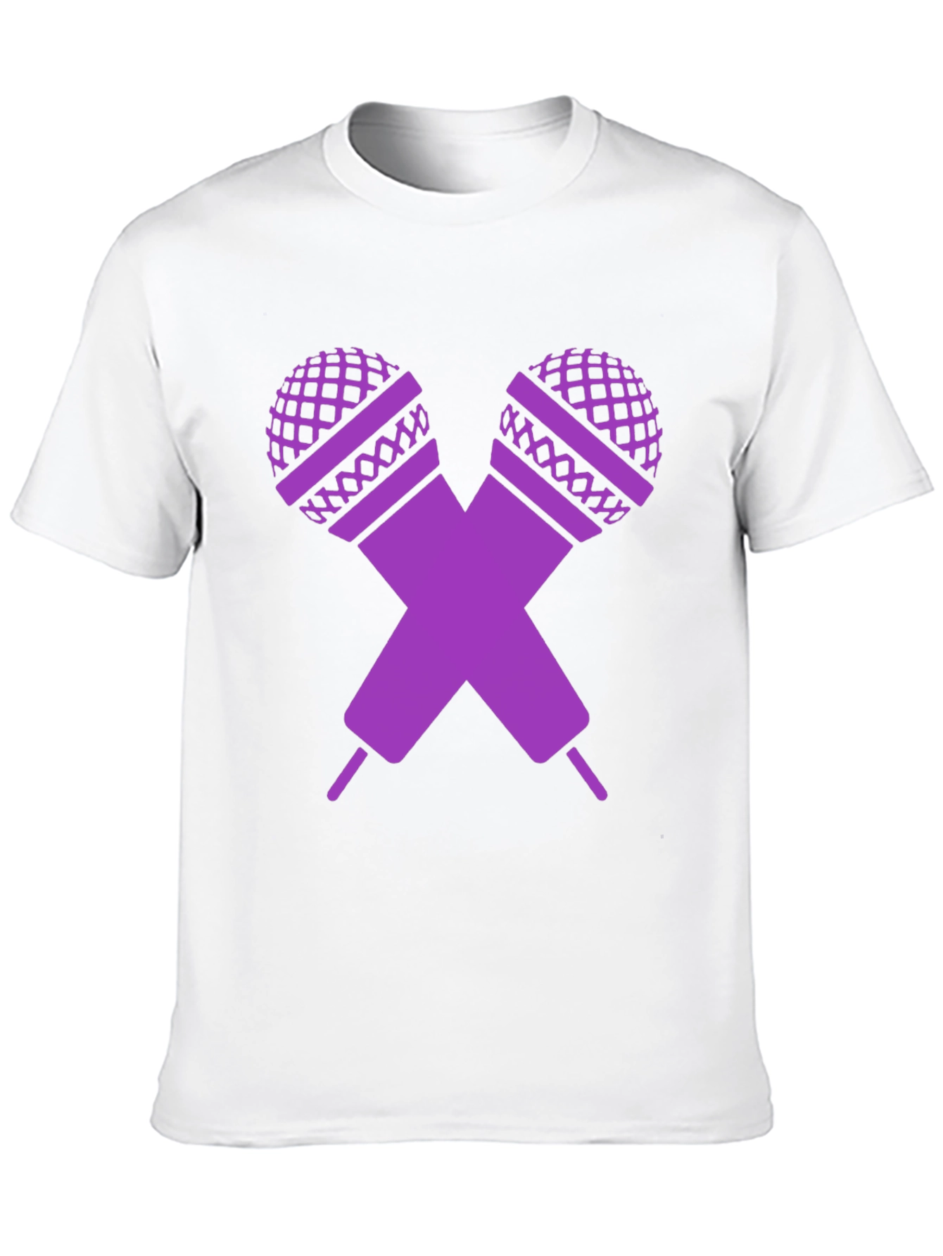 Black Purple Microphone Cross Graphic T-Shirt view 10