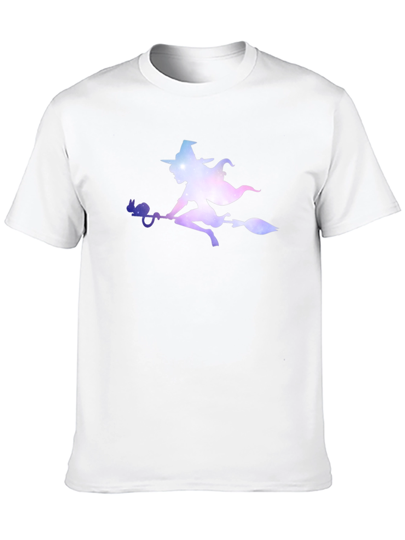 Witch Silhouette Graphic Tee - Black Cotton T-Shirt - 10