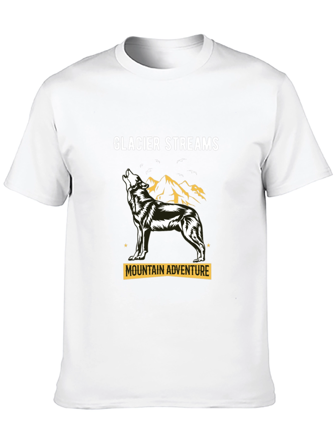 Black Glacier Streams Mountain Adventure Black T-Shirt view 10