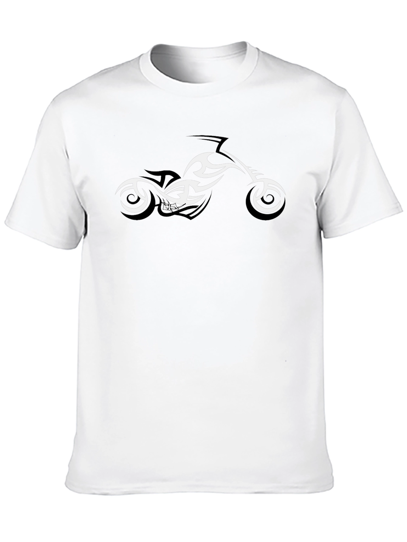 Black Motorcycle Tribal Art Black T-Shirt view 10