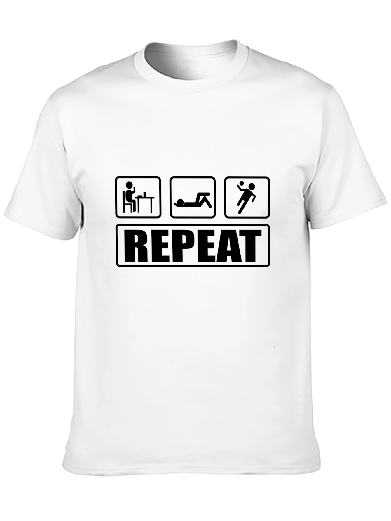 Black Work Sleep Repeat T-Shirt - Funny Sarcastic Tee view 10
