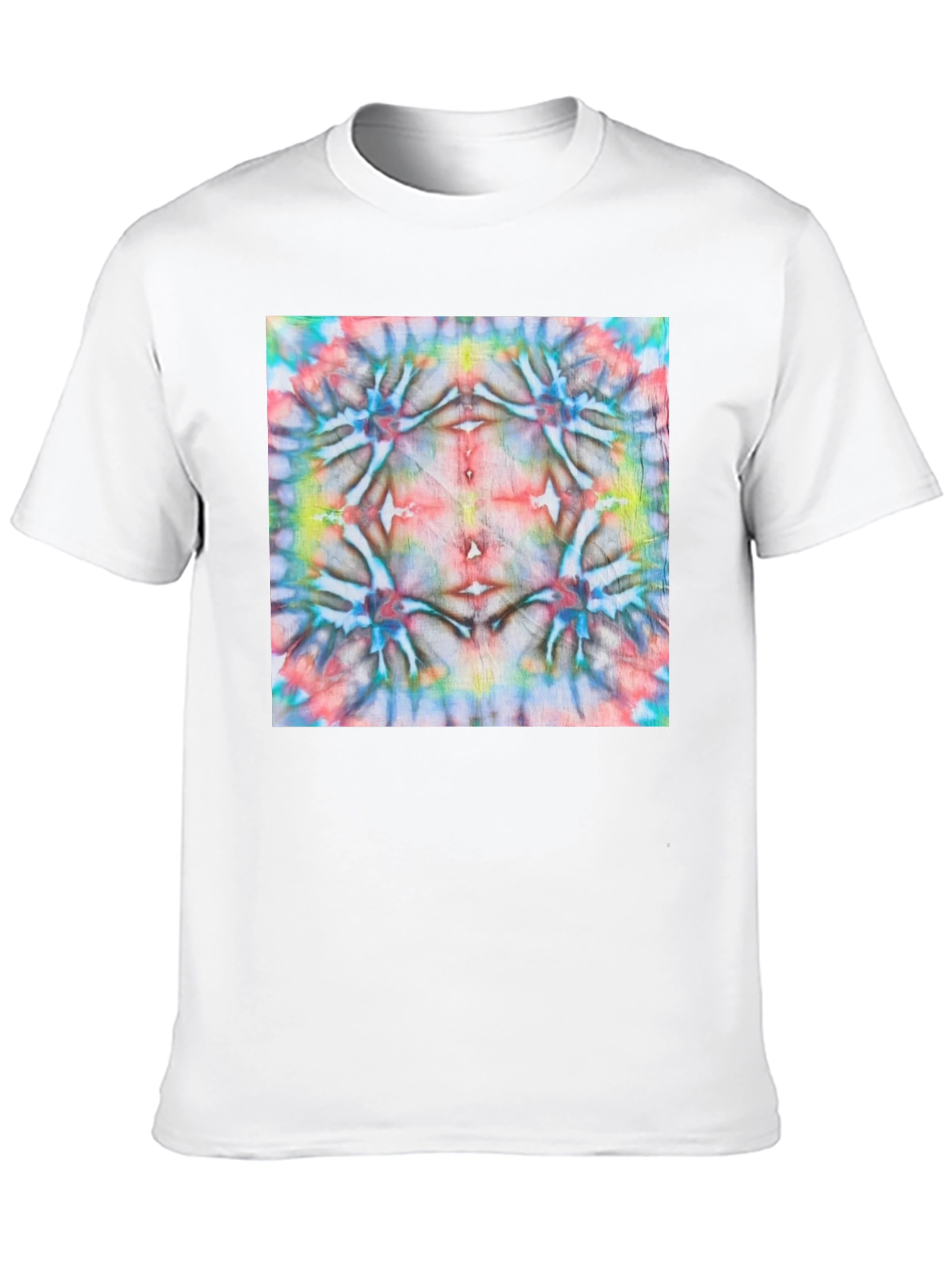 Black Psychedelic Tie-Dye Pattern Black Cotton Tee view 10