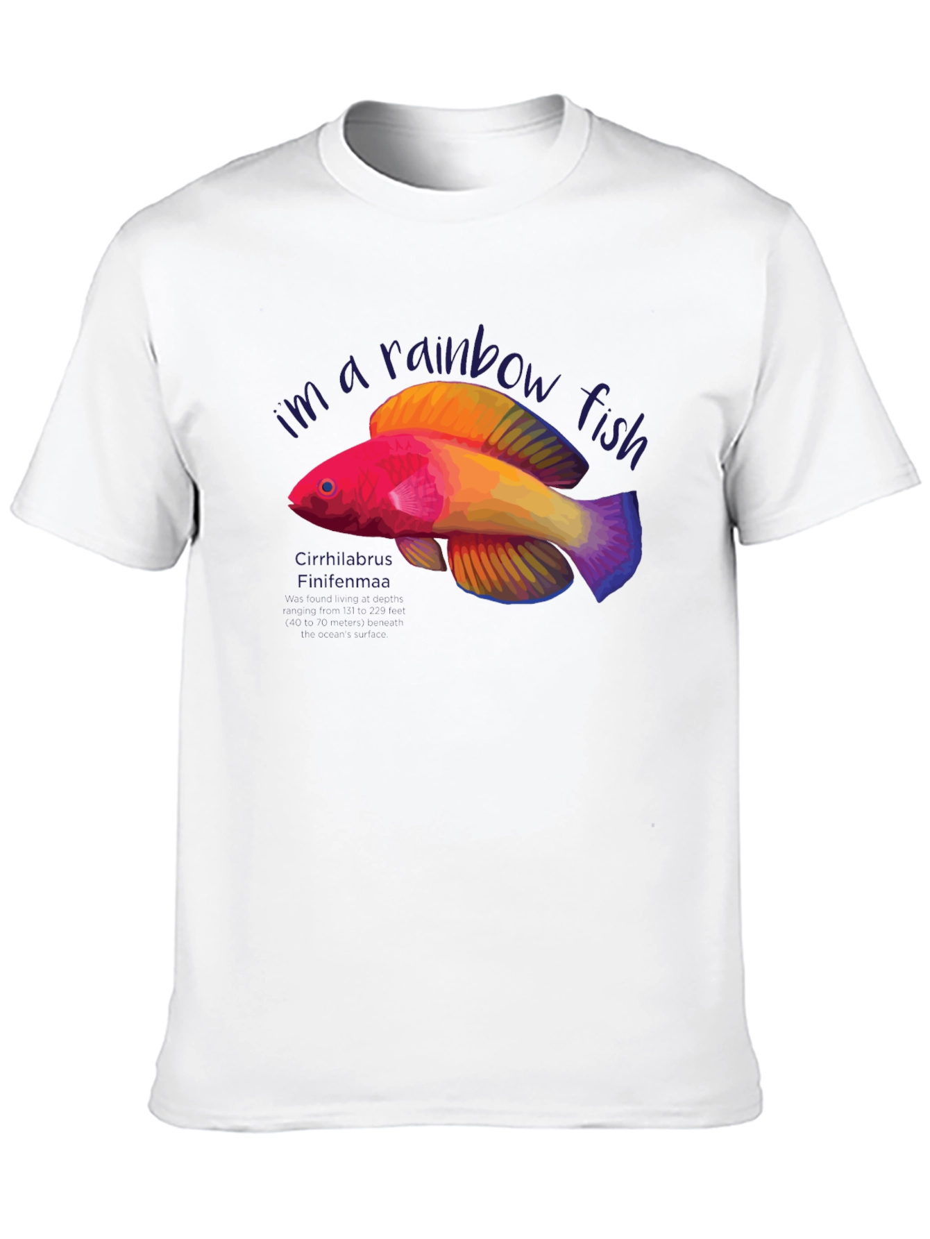 Black Rainbow Fish Graphic Tee - Unique Design view 10