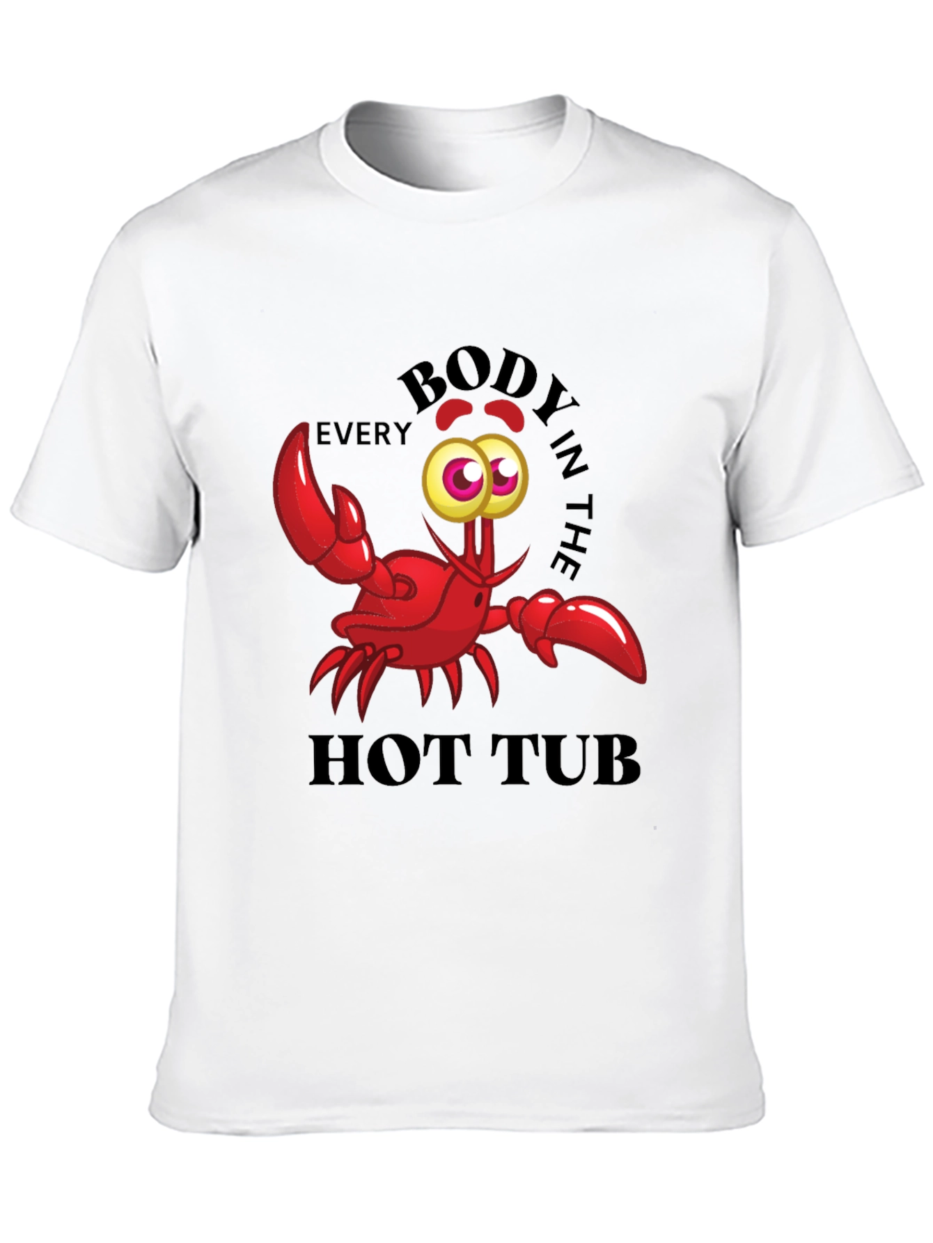 Black Funny Crab Hot Tub T-Shirt view 10