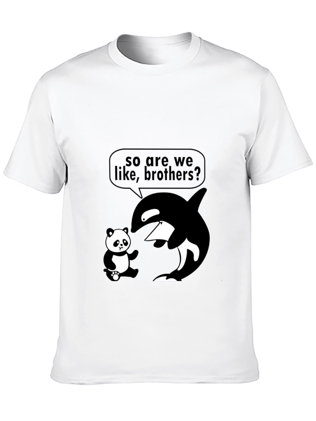 Black Funny Orca Panda Brother T-Shirt view 10