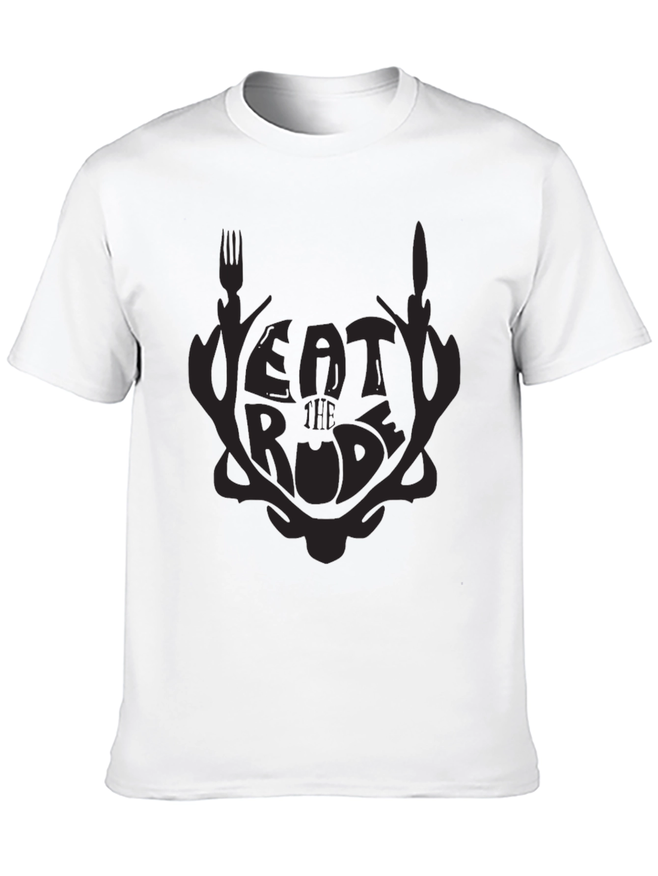 Black Eat The Rude Black Graphic T-Shirt view 10