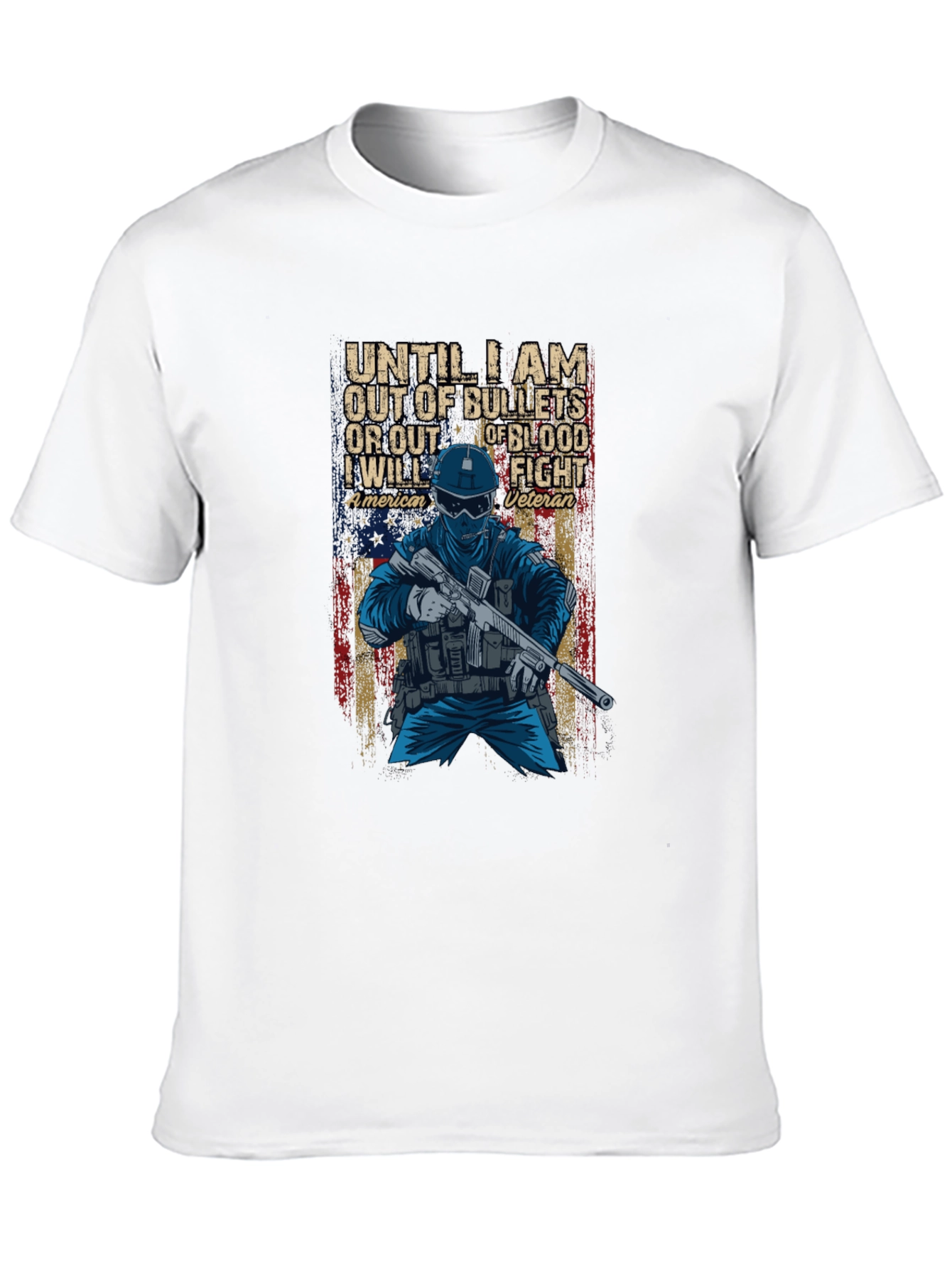 Black American Veteran Graphic T-Shirt view 10