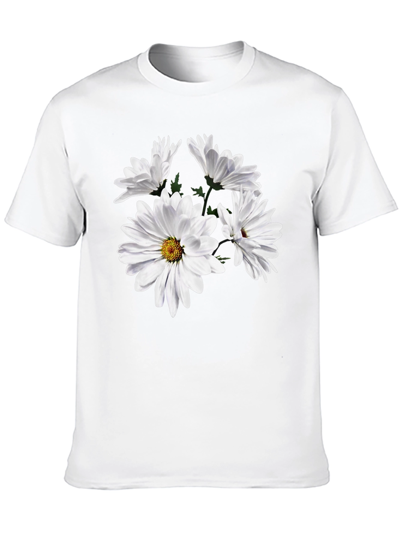 Black Daisy Flower Graphic Tee - Black Cotton T-Shirt view 10